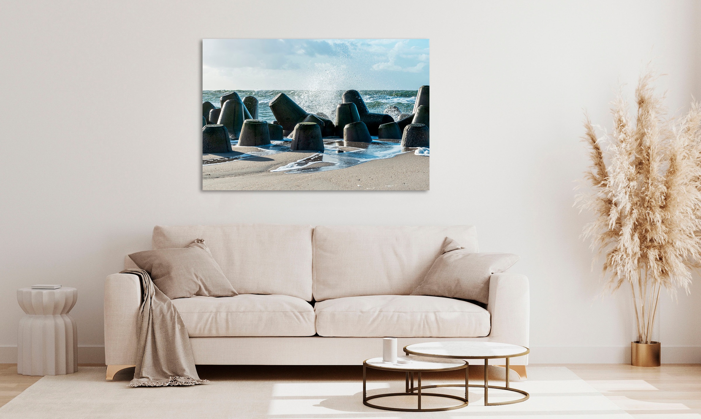 queence Acrylglasbild »Egilio«, Strand-Stein-Meer-Meer Bilder-Spa-Spa Bilde günstig online kaufen
