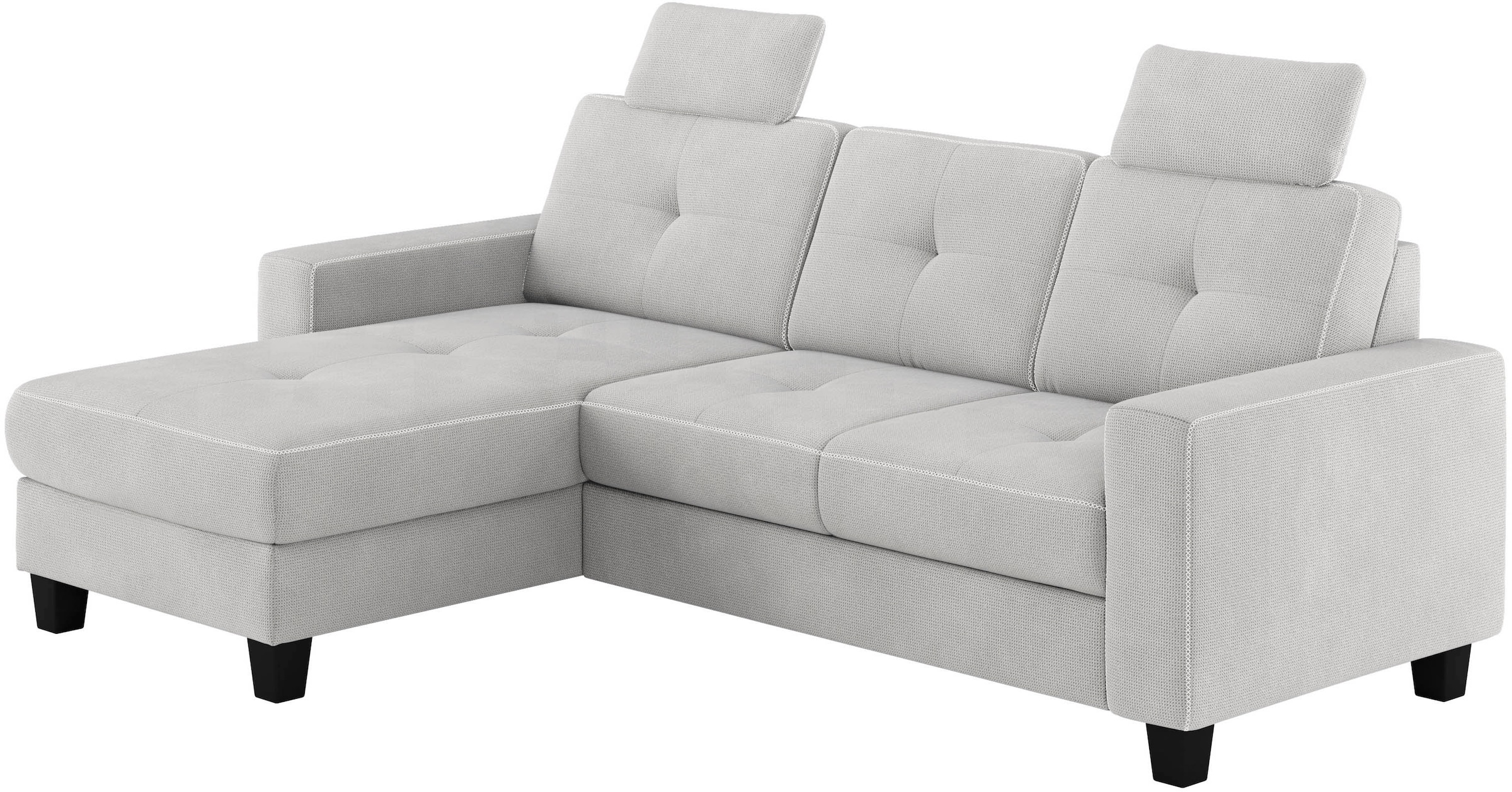 Places of Style Ecksofa »Varese L-Form«, Kreuznaht in beige