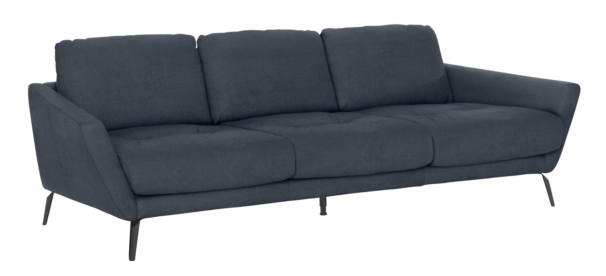 Raten mit auf W.SCHILLIG kaufen Sitz, im pulverbeschichtet Heftung schwarz dekorativer Big-Sofa »softy«, Füße