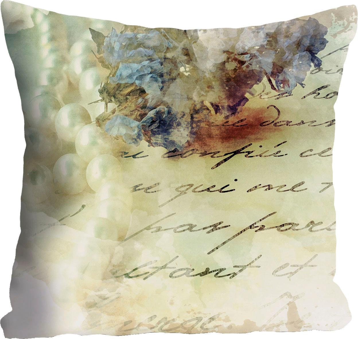 queence Dekokissen »»Handschrift««, Kissenhülle ohne Füllung, 1 Stück günstig online kaufen