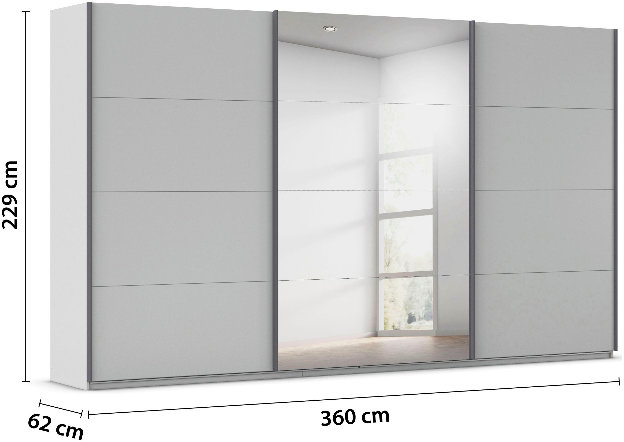 rauch Schwebetürenschrank »Kleiderschrank Schrank OTTO´S CHOICE Garderobe AGORDO«, (in zwei Griff-Farben), Top Innenausstattung, in 4 Breiten und 2 Höhen MADE IN GERMANY