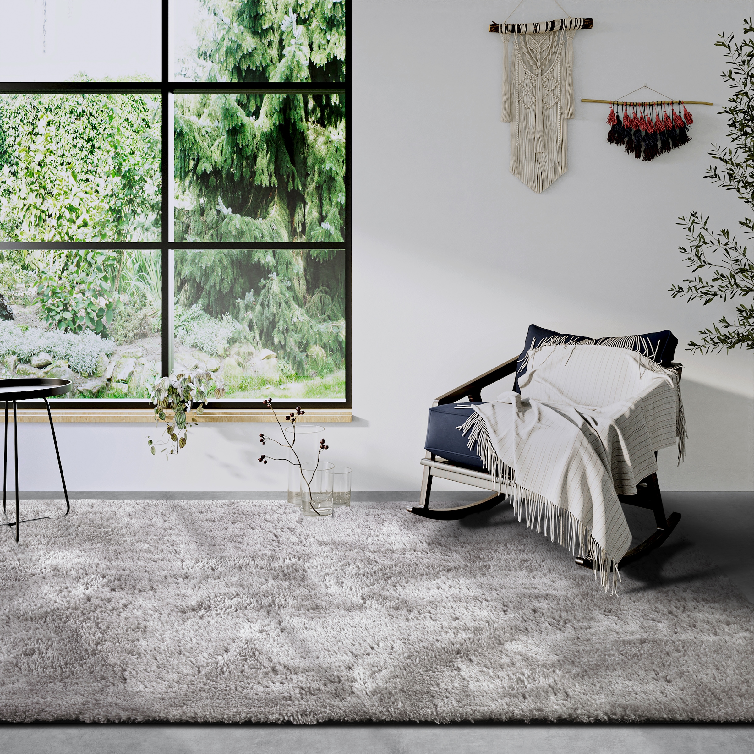 HANSE Home Hochflor-Teppich »Olaf«, rechteckig, 38 mm Höhe, Langflor, Shaggy, einfarbig, flauschig, weich, glänzend, modern, uni