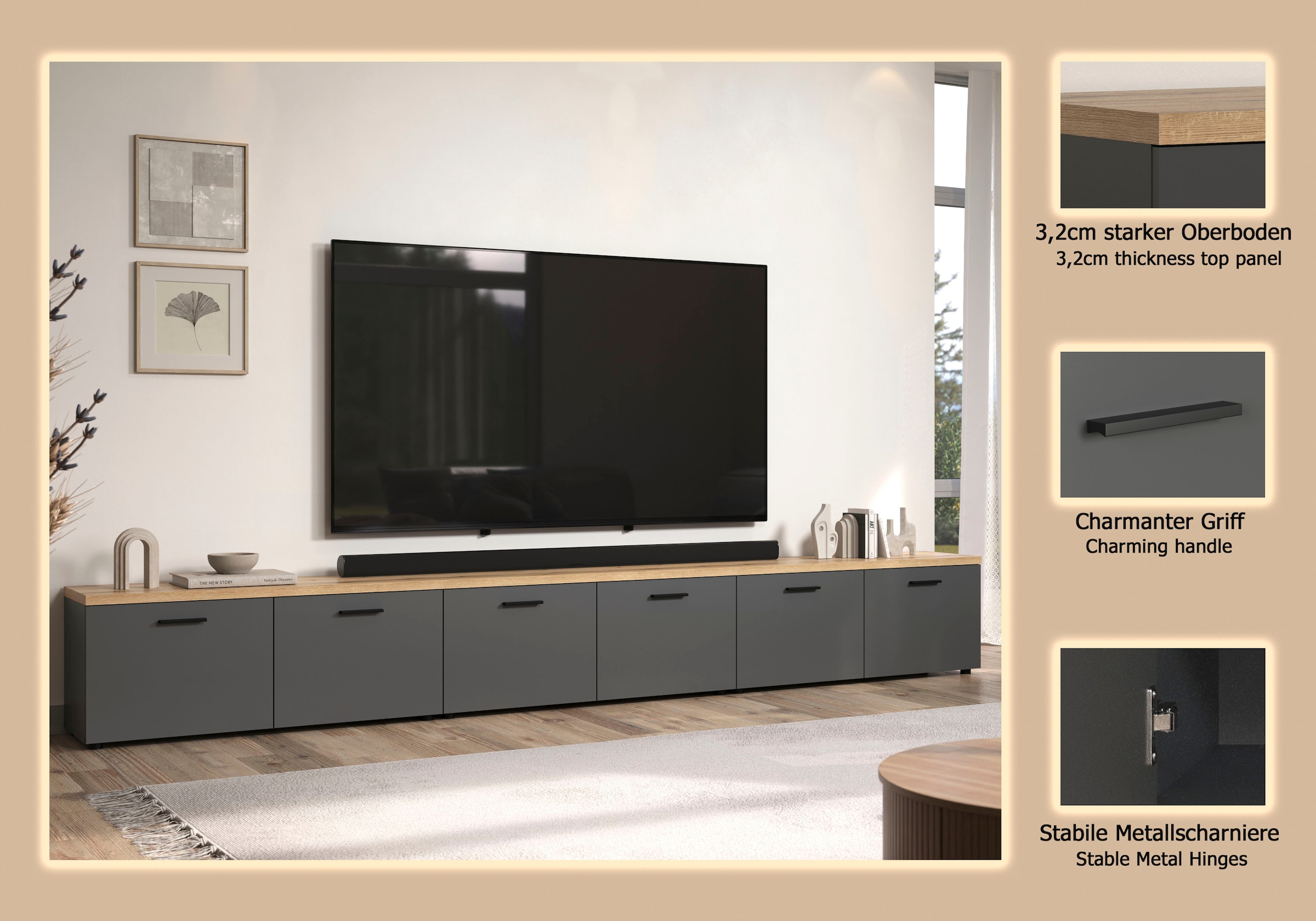 Home affaire TV-Wand »Bajo« 3 Stk. tlg.