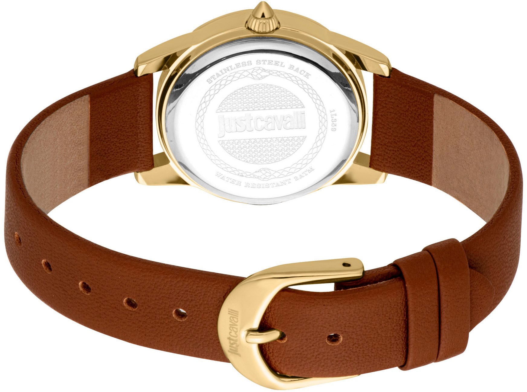 Just Cavalli Time Quarzuhr »Eterna«, (Set, 2 tlg., mit passendem Schmuckarmband), Armbanduhr, Damenuhr, Lederarmband, Ideal auch als Geschenk, analog
