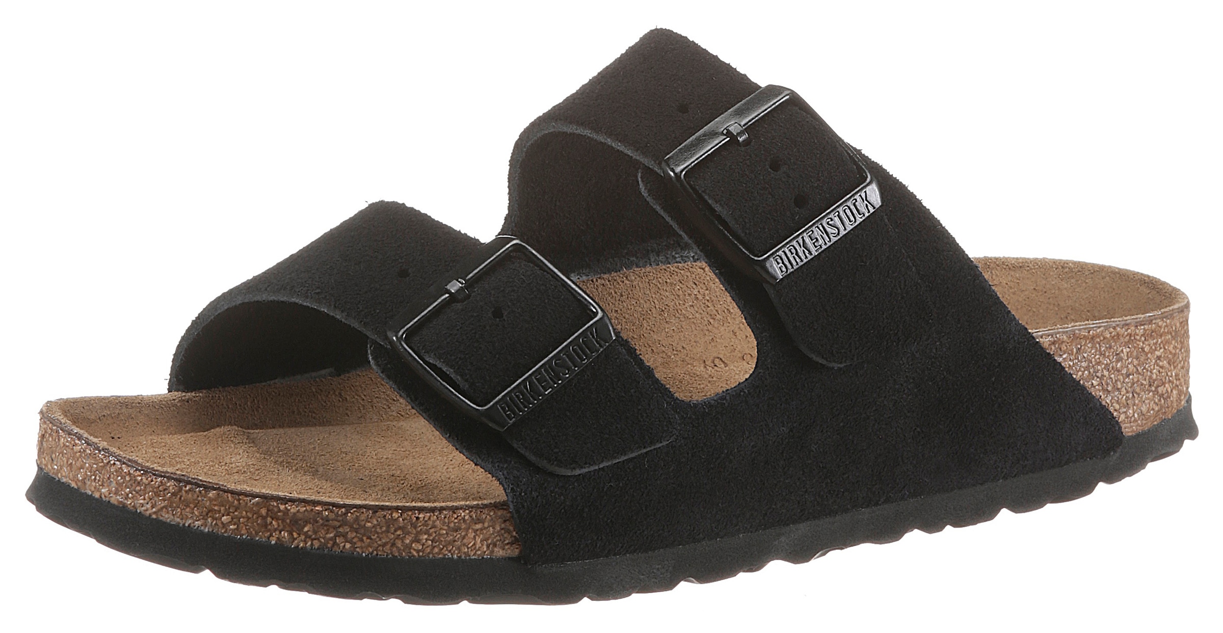 Birkenstock Pantolette »Arizona Suede SFB«, aus Leder, schmale Schuhweite kaufen