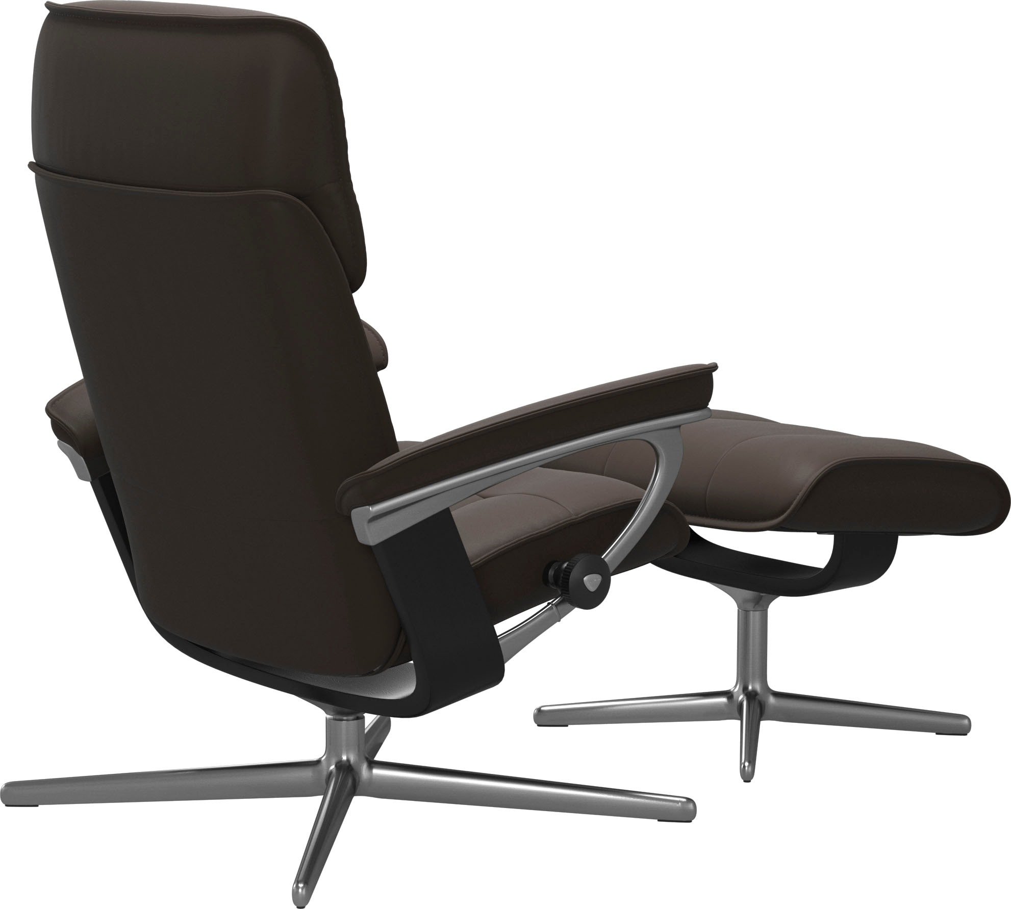 Stressless® Relaxsessel »Admiral«, (Set, Relaxsessel inkl. Hocker), mit Cross Base, Größe M & L, Holzakzent Schwarz