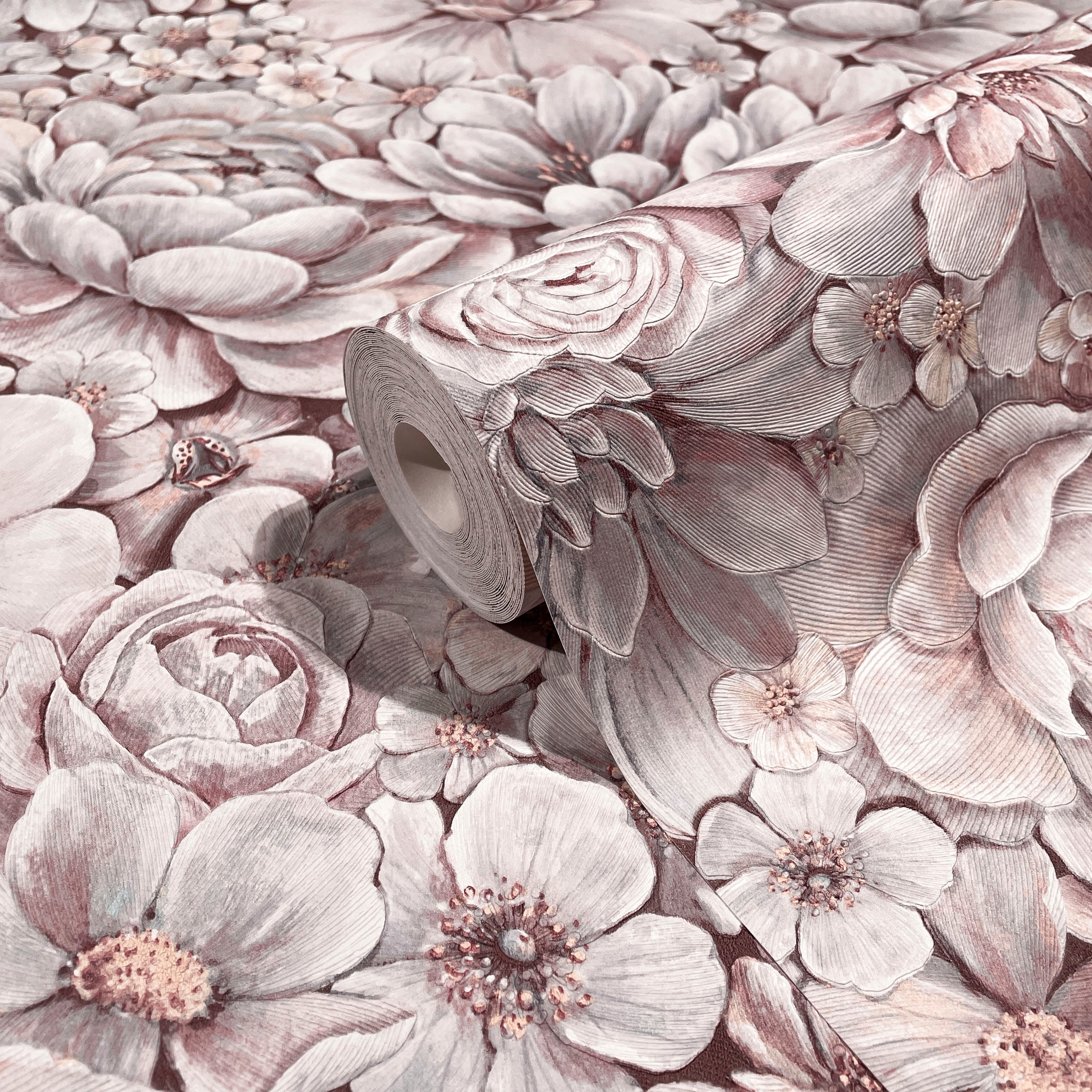 Marburg Vliestapete »Flower« matt geprägt Blattmotiv moderne Tapete für Wohnzimmer Schlafzimmer Küche