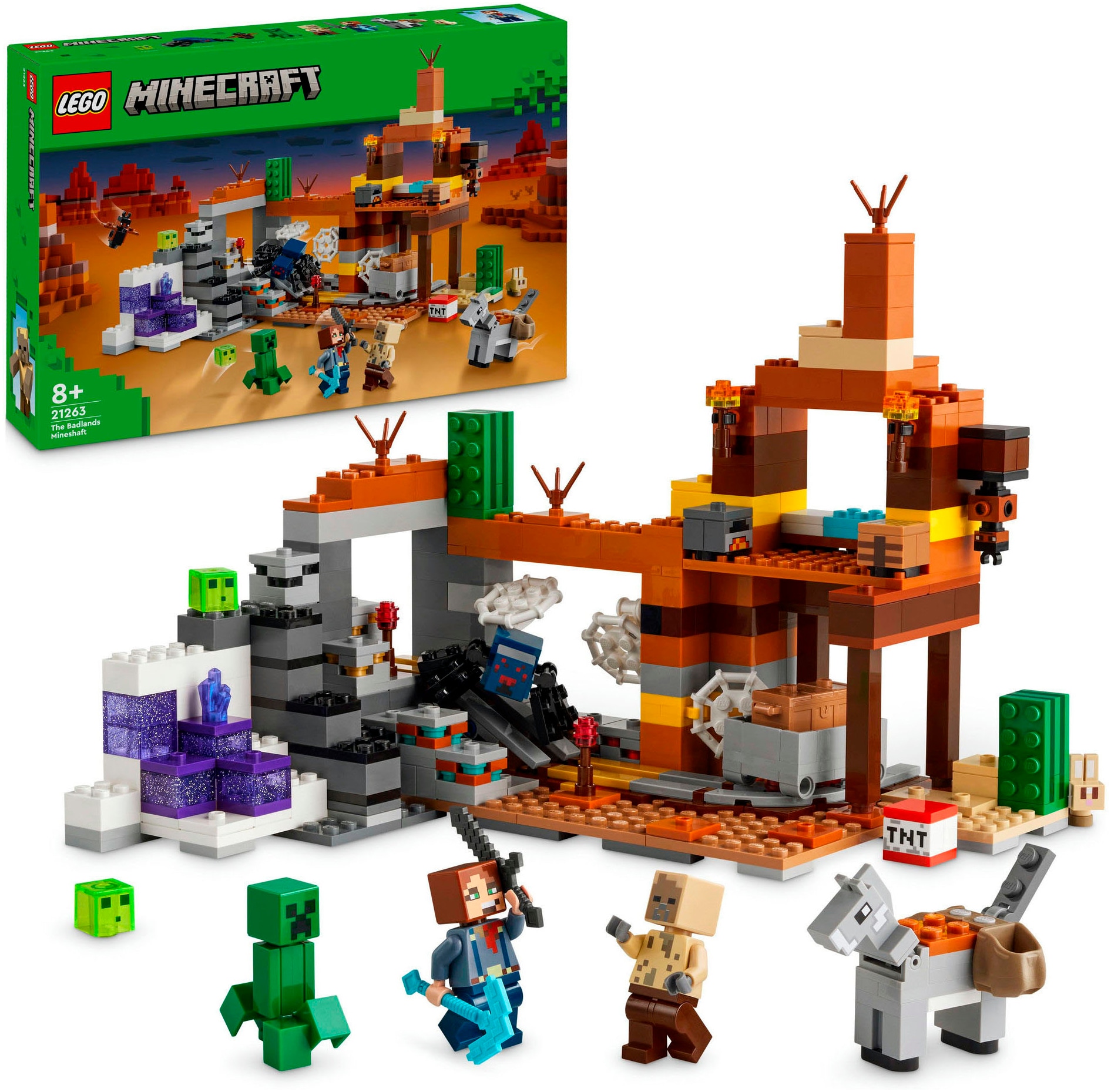 LEGO® Konstruktionsspielsteine »Die Mine in den Badlands (21263), LEGO Minecraft«, (538 St.), Made in Europe