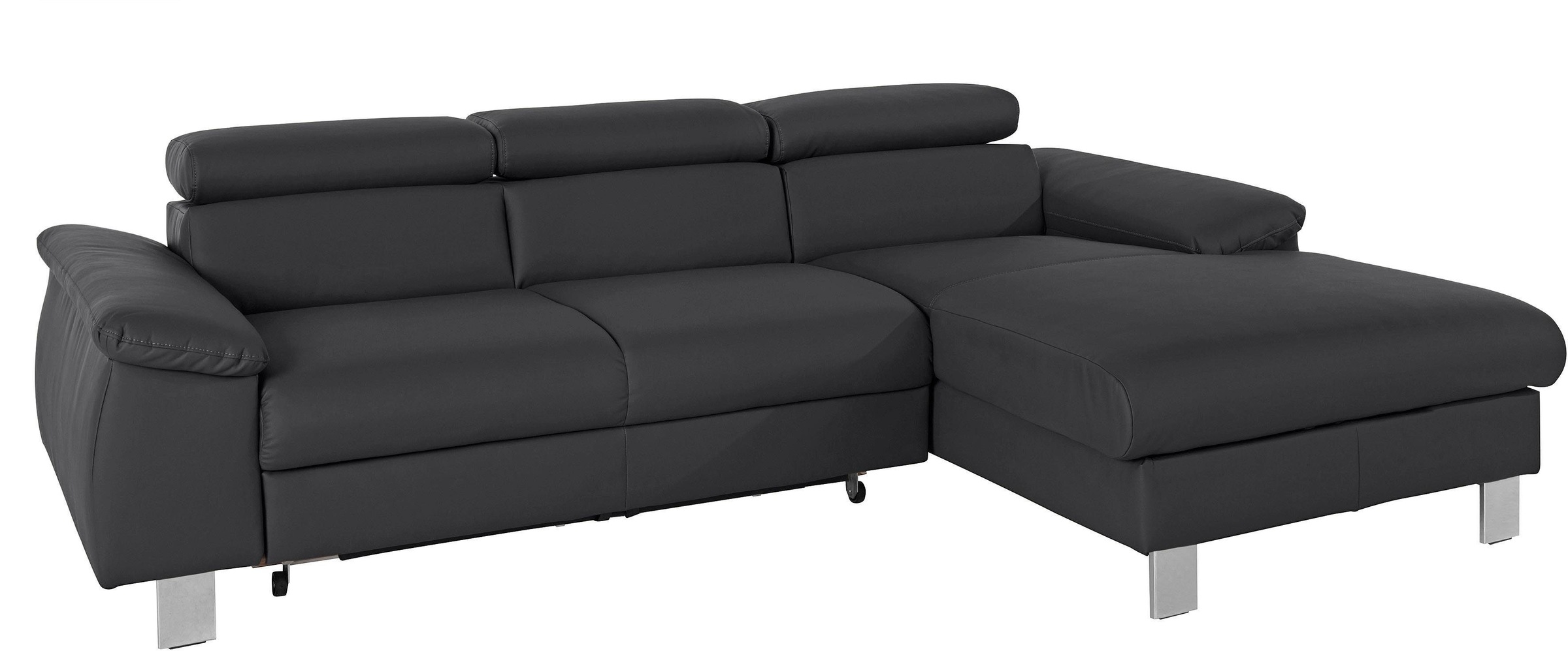 COTTA Polstergarnitur »Komaris L-Form«, (Set), Set bestehend aus: Ecksofa mit Kopfteilverstellung & Hocker