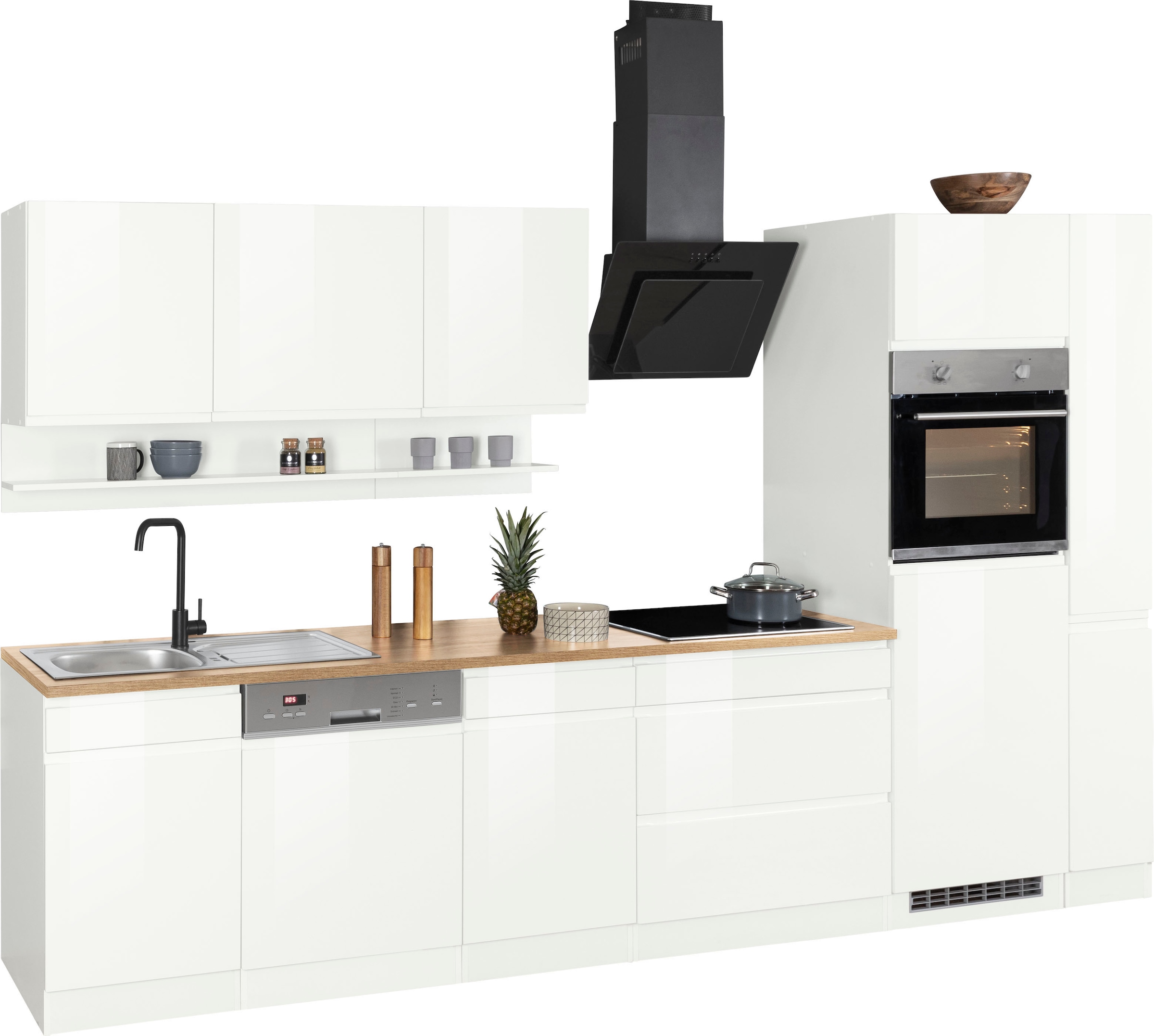 KOCHSTATION Küchenzeile »KS-Virginia« Breite 330 cm, ohne E-Geräte