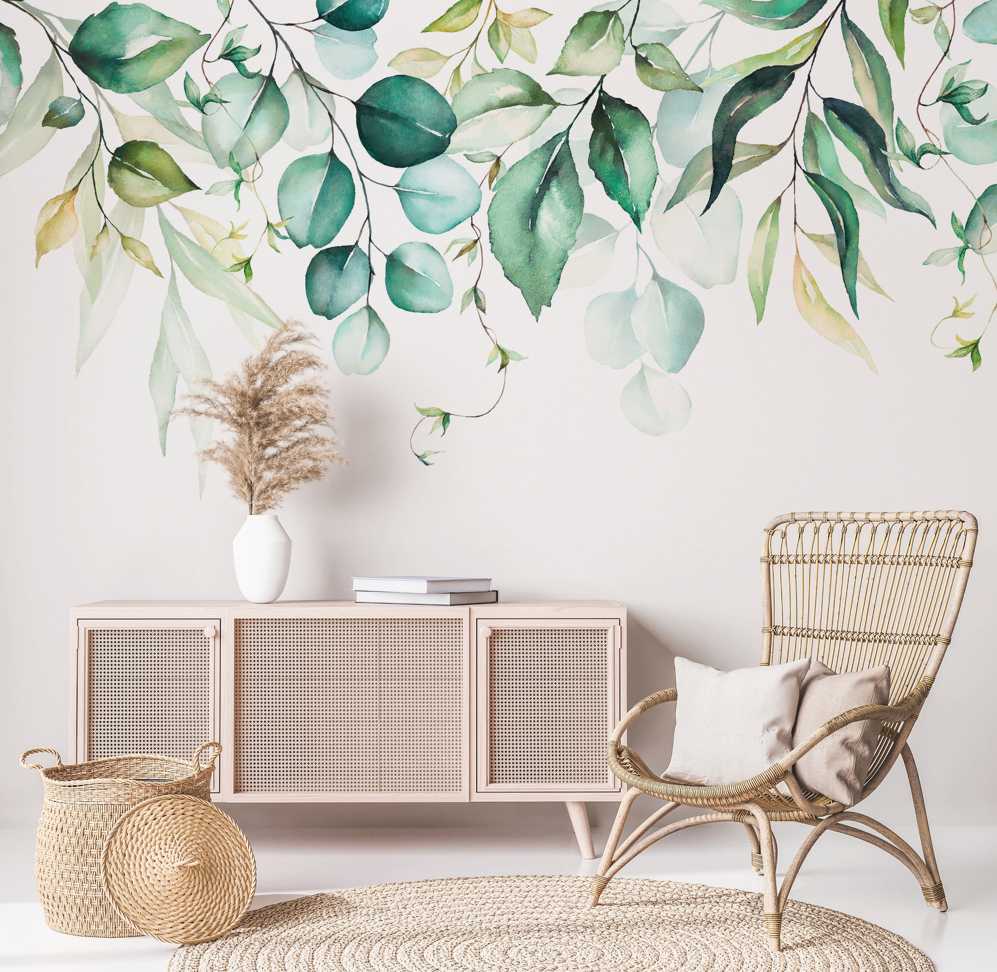 A.S. Création Vliestapete »Fototapete Blätter Aquarell Grün Weiß Botanisch« günstig online kaufen