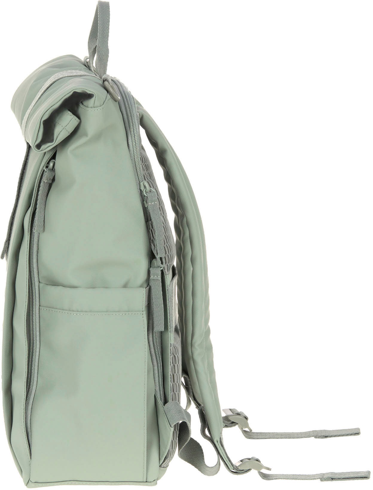 LÄSSIG Wickelrucksack »Green Label, Rolltop Up, silver green«, vegan; zum Teil aus recyceltem Material