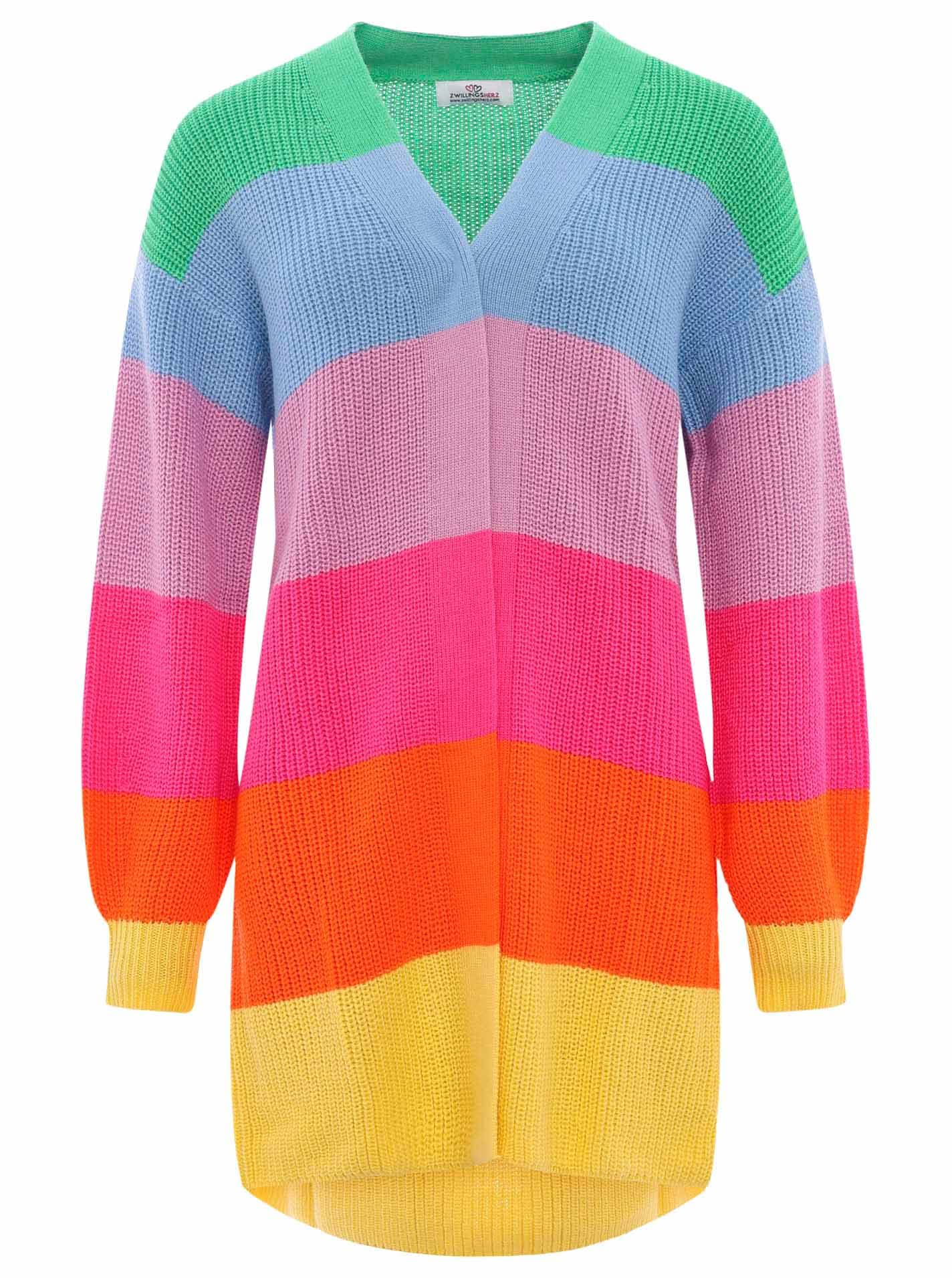 Zwillingsherz Cardigan »"Katja"«, gestreifte Strickjacke mit Wollanteil, One Size