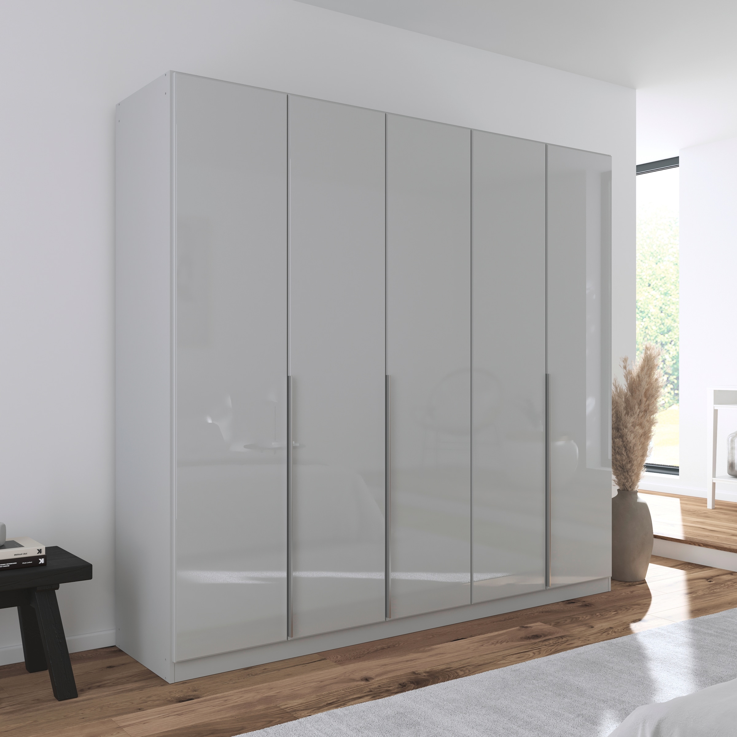 rauch Drehtürenschrank »Kleiderschrank Kleiderschränke Schrank Garderobe AGORDO mit Glasfront«, (in zwei Griff-Farben), durchdachte Innenausstattung, in 6 Breiten und 2 Höhen MADE IN GERMANY