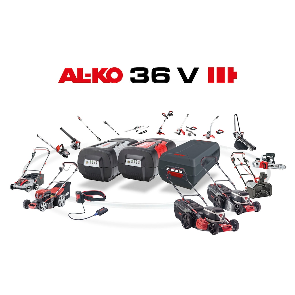 AL-KO Akkurasenmäher »36 V ENERGY FLEX 512 Li VS-W Premium«, (Set), 51 cm Schnittbreite, inkl. 2 Akku und Ladegerät
