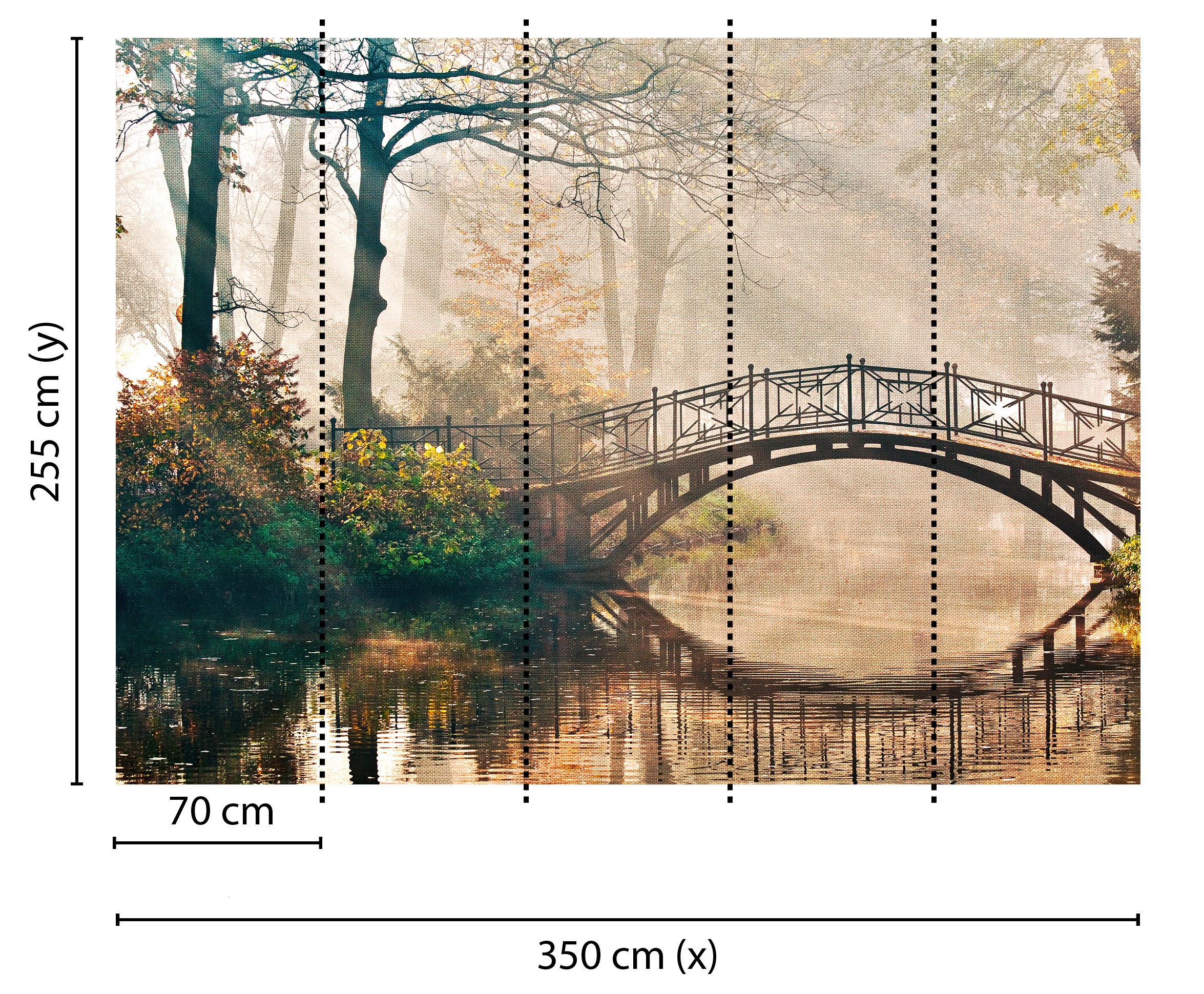 living walls Fototapete »Designwalls Park Bridge 1«, Vlies, Wand, Schräge, Decke