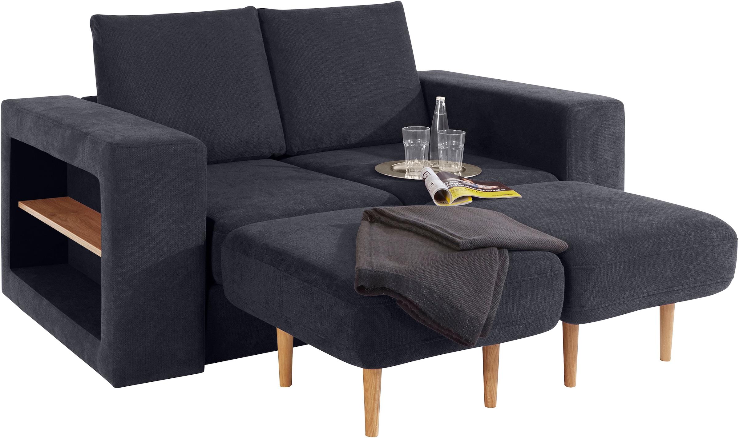 LOOKS by Wolfgang Joop 2-Sitzer »Looksvb«, Verwandlungssofa: aus Sofa wird Sofa mit 2 Hockern, mit Regalfunktion