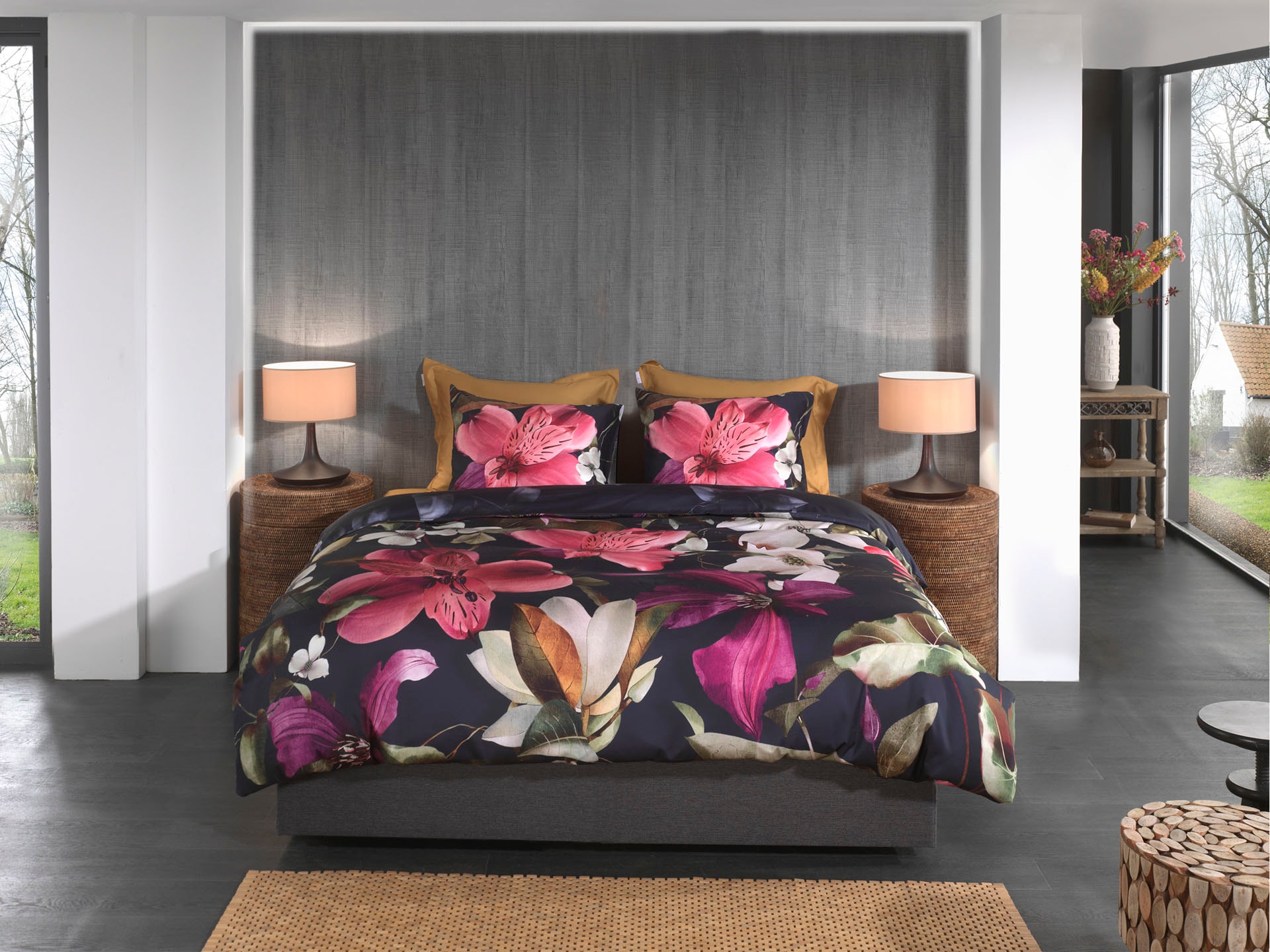 Heckett & Lane Bettwäsche »Tropici« 2 Blumen Design, 100% Baumwolle ab 135x200 cm.