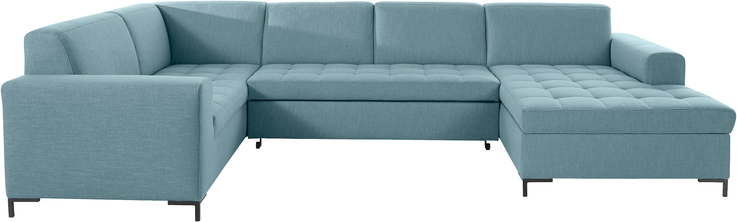 OTTO products Wohnlandschaft »Grazzo U-Form«, hochwertige Stoffe aus recyceltem Material, Steppung im Sitzbereich
