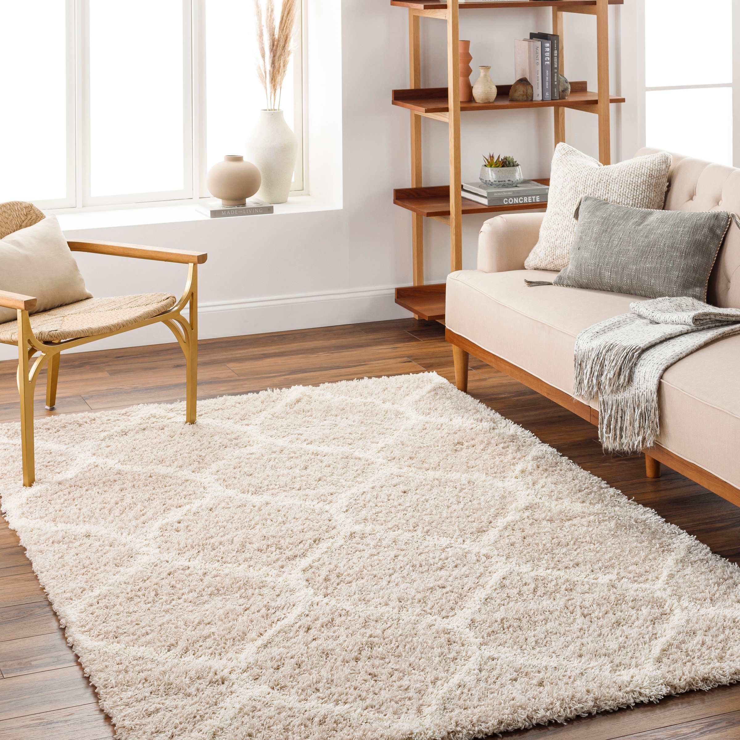 Livabliss Hochflor-Teppich »SMOLENSK«, rechteckig, 52 mm Höhe, Flauschig, Langflor, Weich, Boho Wohnzimmerteppich, Grau