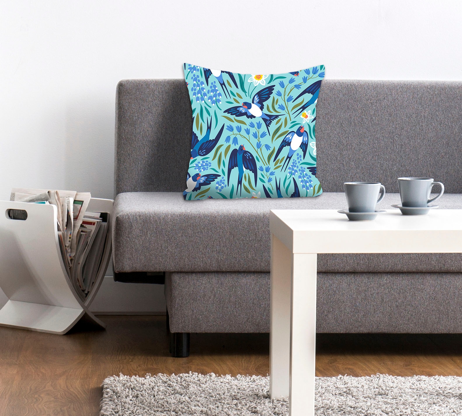 queence Dekokissen »Aila«, Kissenhülle,Blaue Kolibris,Vögel,Naturmotiv,Farb günstig online kaufen