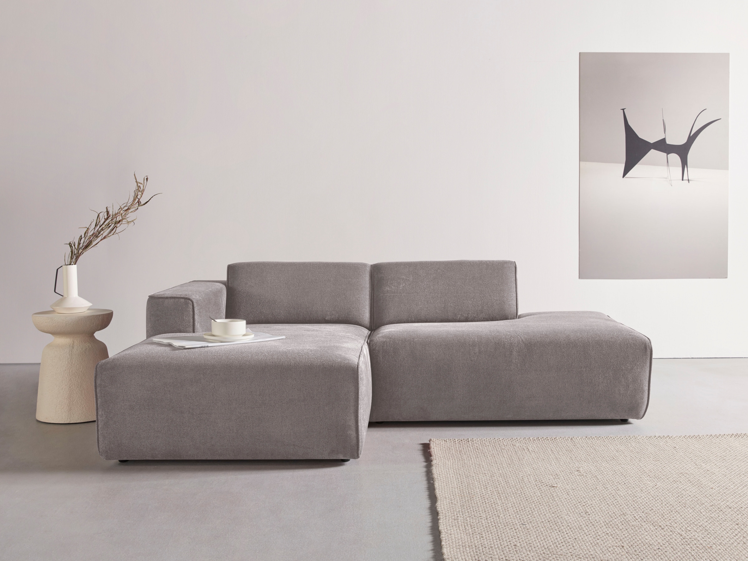 andas Ecksofa »Noord mit Kedernaht, Breite 227 cm, L-Form« Cord, Struktur, günstig online kaufen