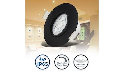 LED Einbauleuchte »BK_EL1572 LED Einbauleuchten IP65 5er-Set Kunststoff Schwarz«, 4,9W...