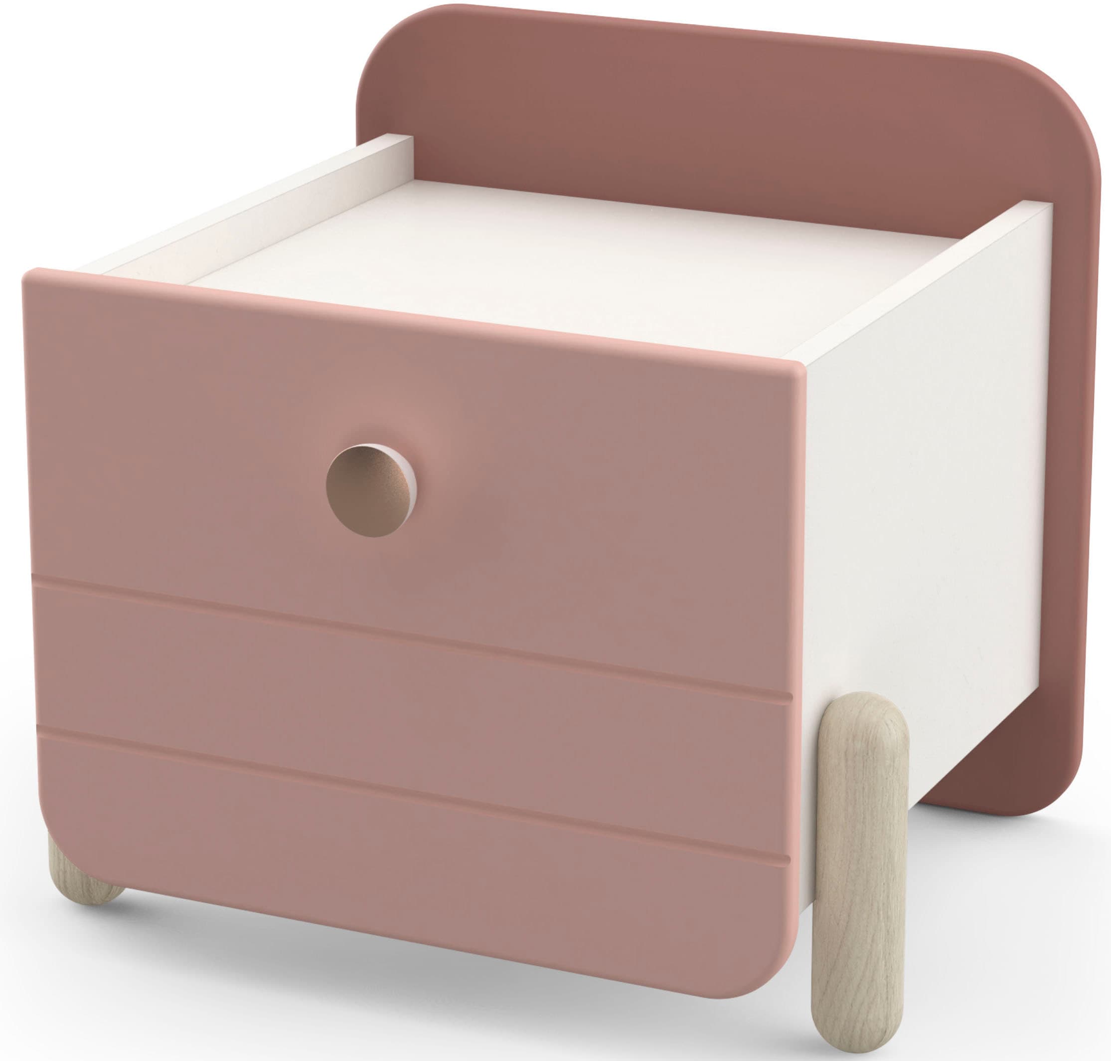 Demeyere GROUP Nachtkommode »Jade«, Schublade mit Rollenauszügen, Runde Knopfgriffe mit Roségold-Finish