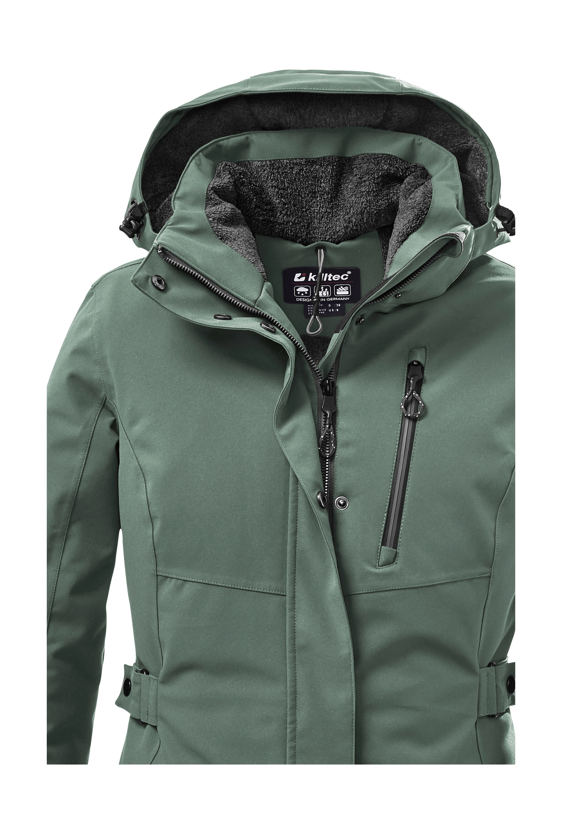 Killtec Parka »KOW 165 WMN PRK«, Wasser- und winddichter Parka mit Teddyfleece und abnehmbarer Kapuze