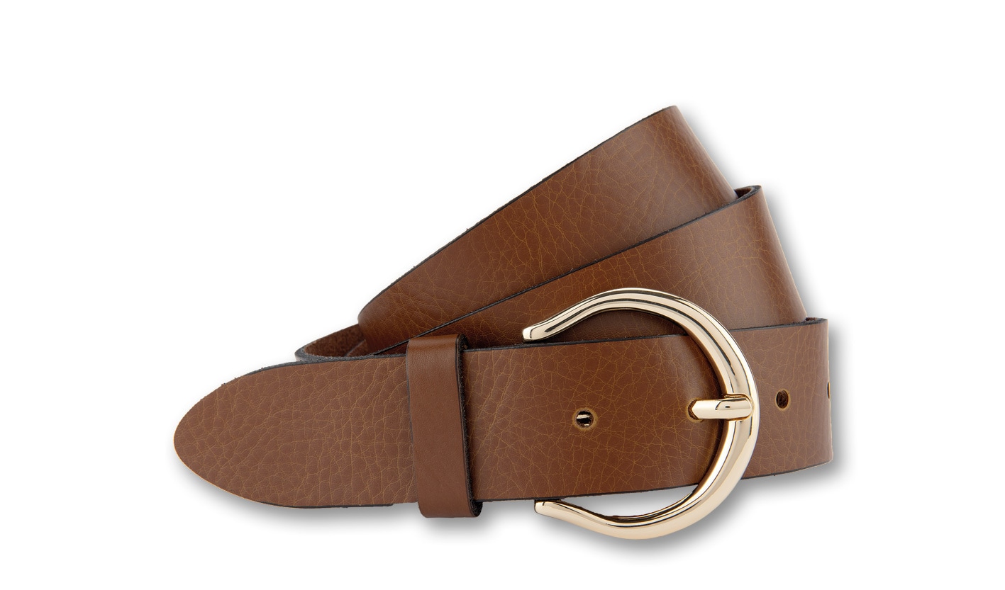 BERND GÖTZ Ledergürtel »Ledergürtel mit offener goldener Ringschließe«