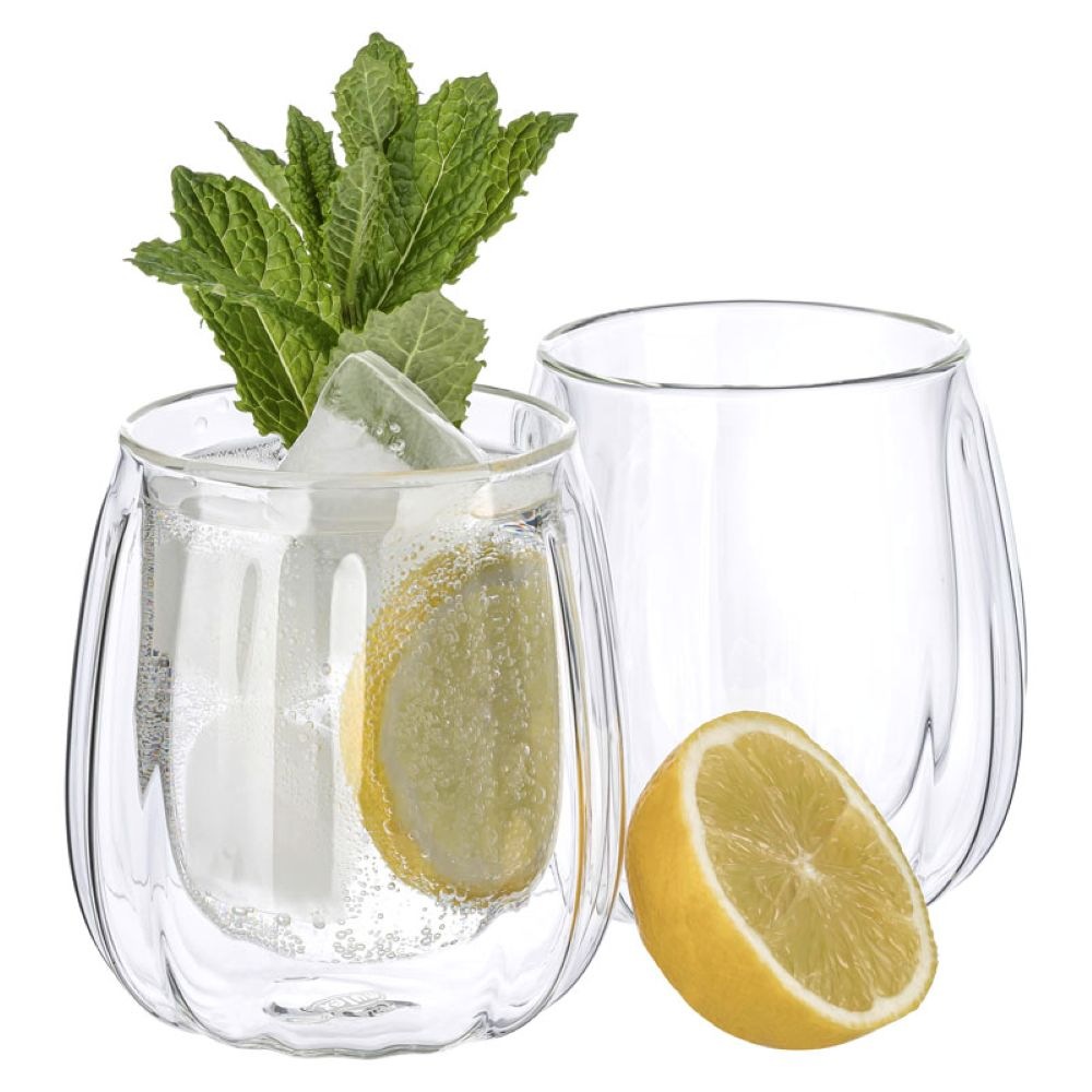 Mulex Latte-Macchiato-Glas »Mulex Gläser Set Chicago«, (Set, 2 tlg., 2tlg. Gläser Set, je 250 ml), doppelwandig, ideal f. Kaffee, Cappuccino, Latte Macchiatto, 2tlg