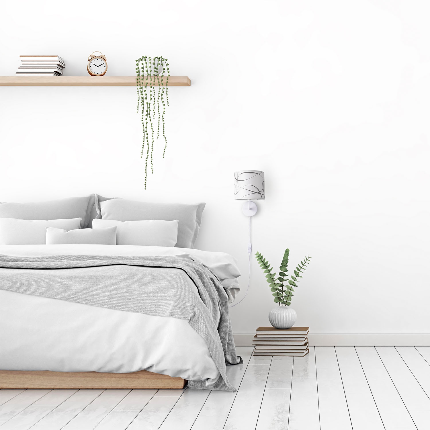 Paco Home Wandleuchte »Luca Tribal«, Leuchtmittel E14 | ohne Leuchtmittel, Wohnzimmer Modern Wandleuchte Mit Schirm Stoff Abstrakt Retro E14