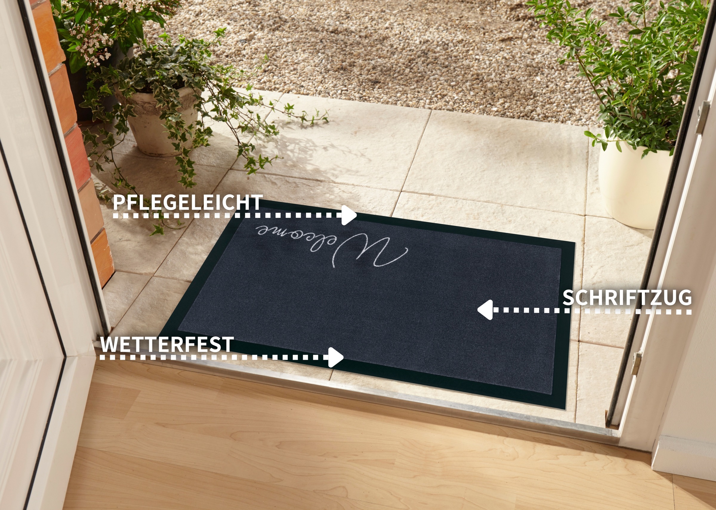 my home Fußmatte »Welcome«, rechteckig, 5 mm Höhe, Schmutzfangmatte, Türmat günstig online kaufen