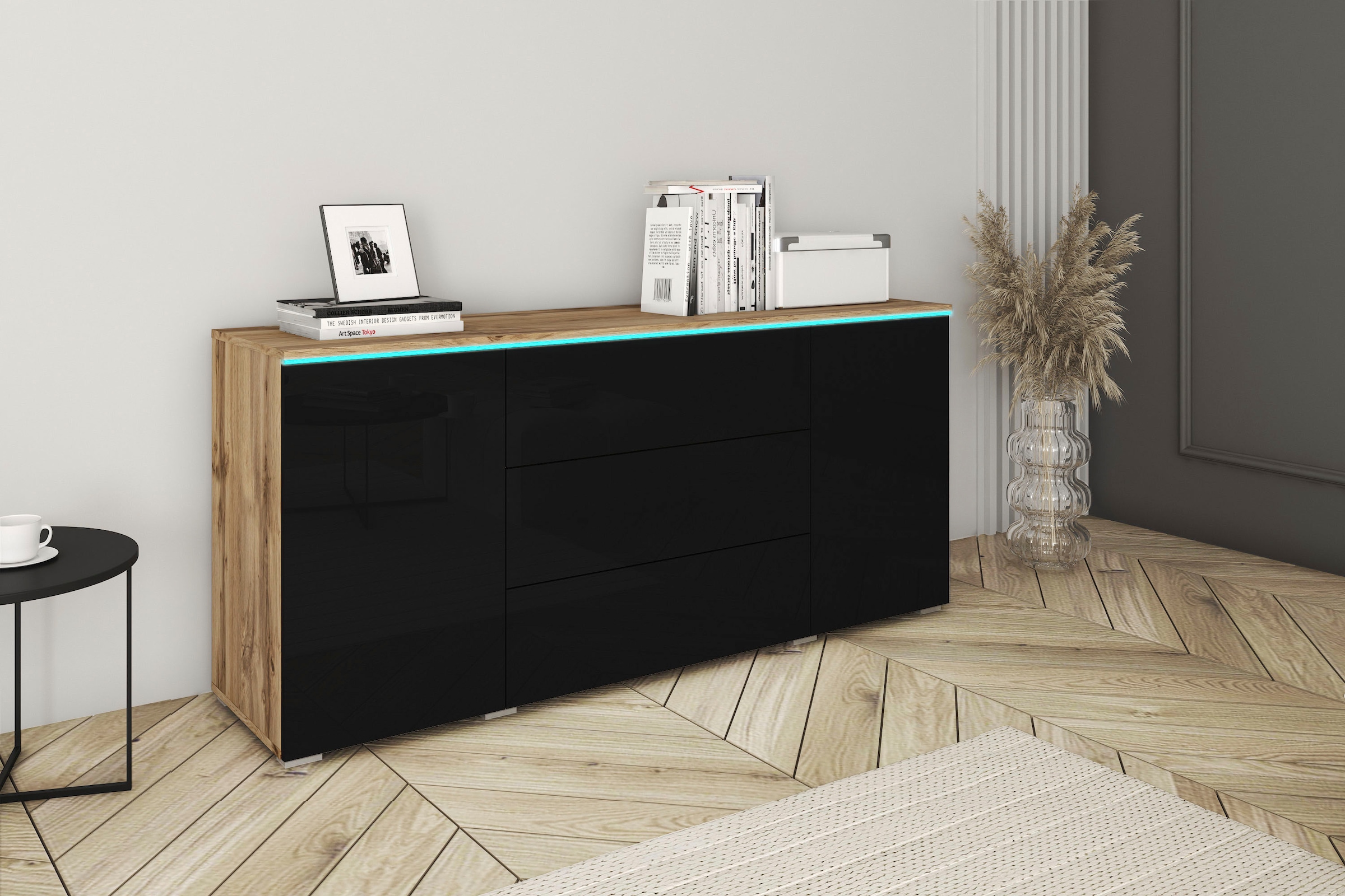 Sideboard »VERA«, moderne grifflose Kommode Breite 150 cm, Einlegeböden verstellbar