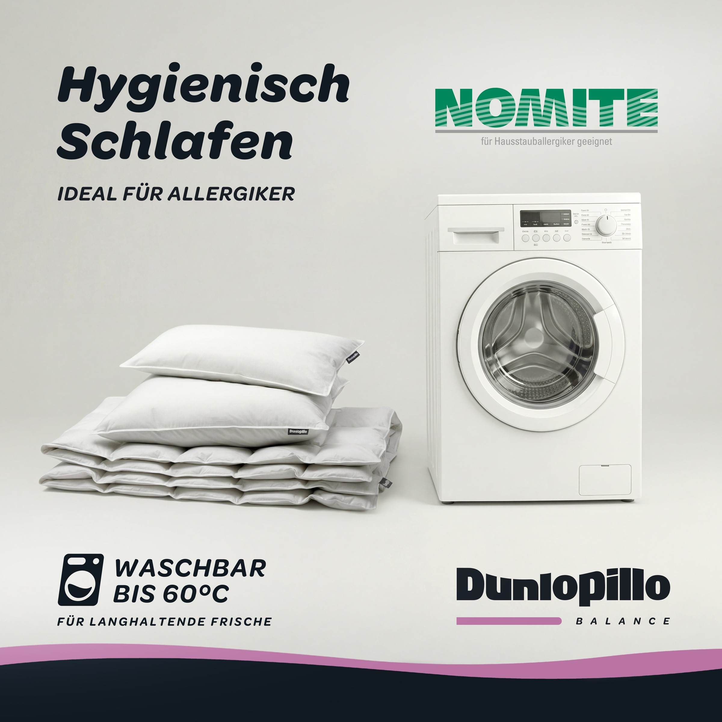 Dunlopillo 3-Kammer-Kopfkissen »Dunlopillo Supreme in den Größen 40x80 & 80x80 cm« Füllung: Gänsedaunen- & Gänsefedern 1 Stk. tlg. Hergestellt in Deutschland & Downpass zertifiziert, NOMITE