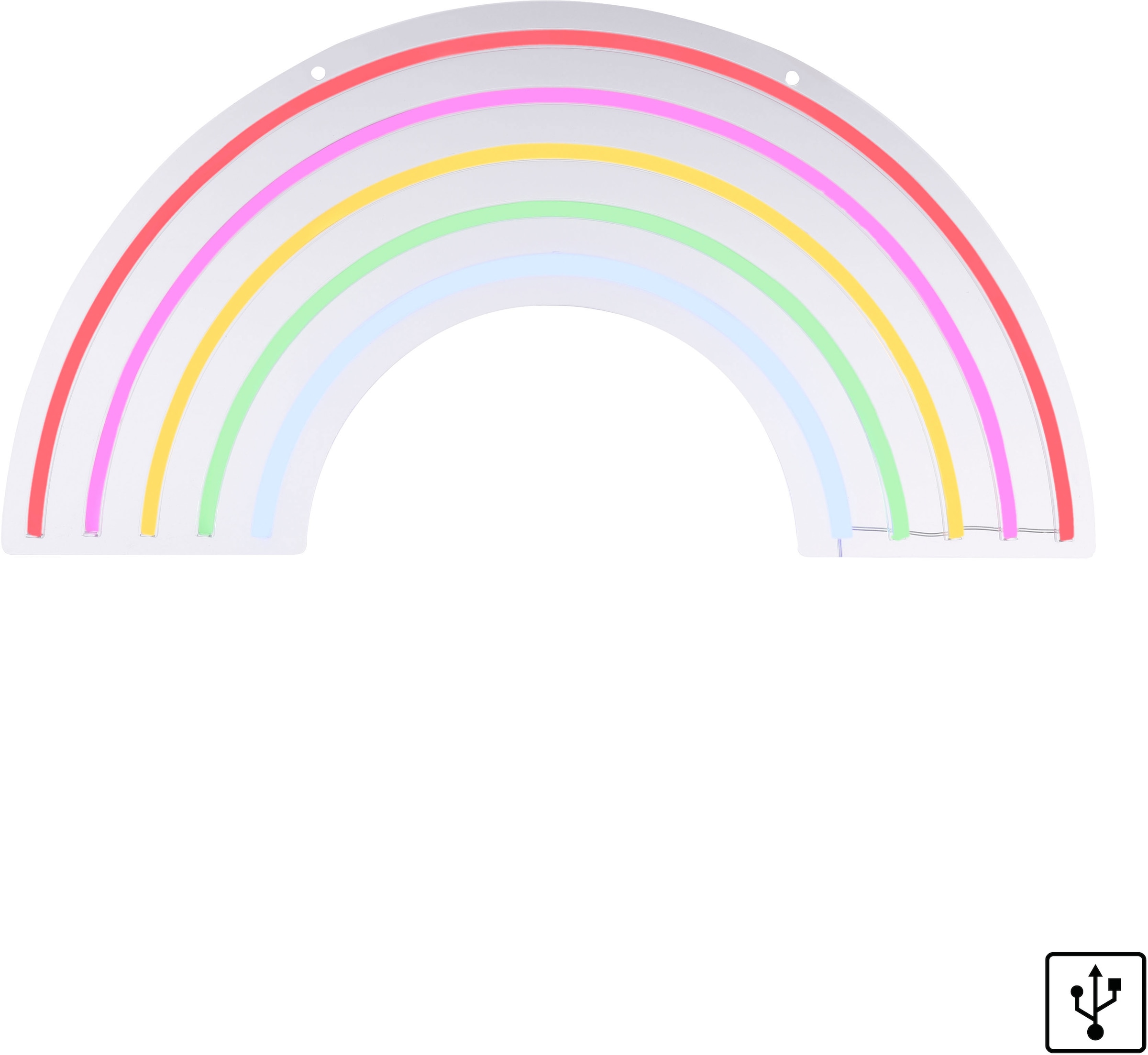 JUST LIGHT LED Wandleuchte »NEON-RAINB«, 1 flammig, Leuchtmittel LED-Board günstig online kaufen