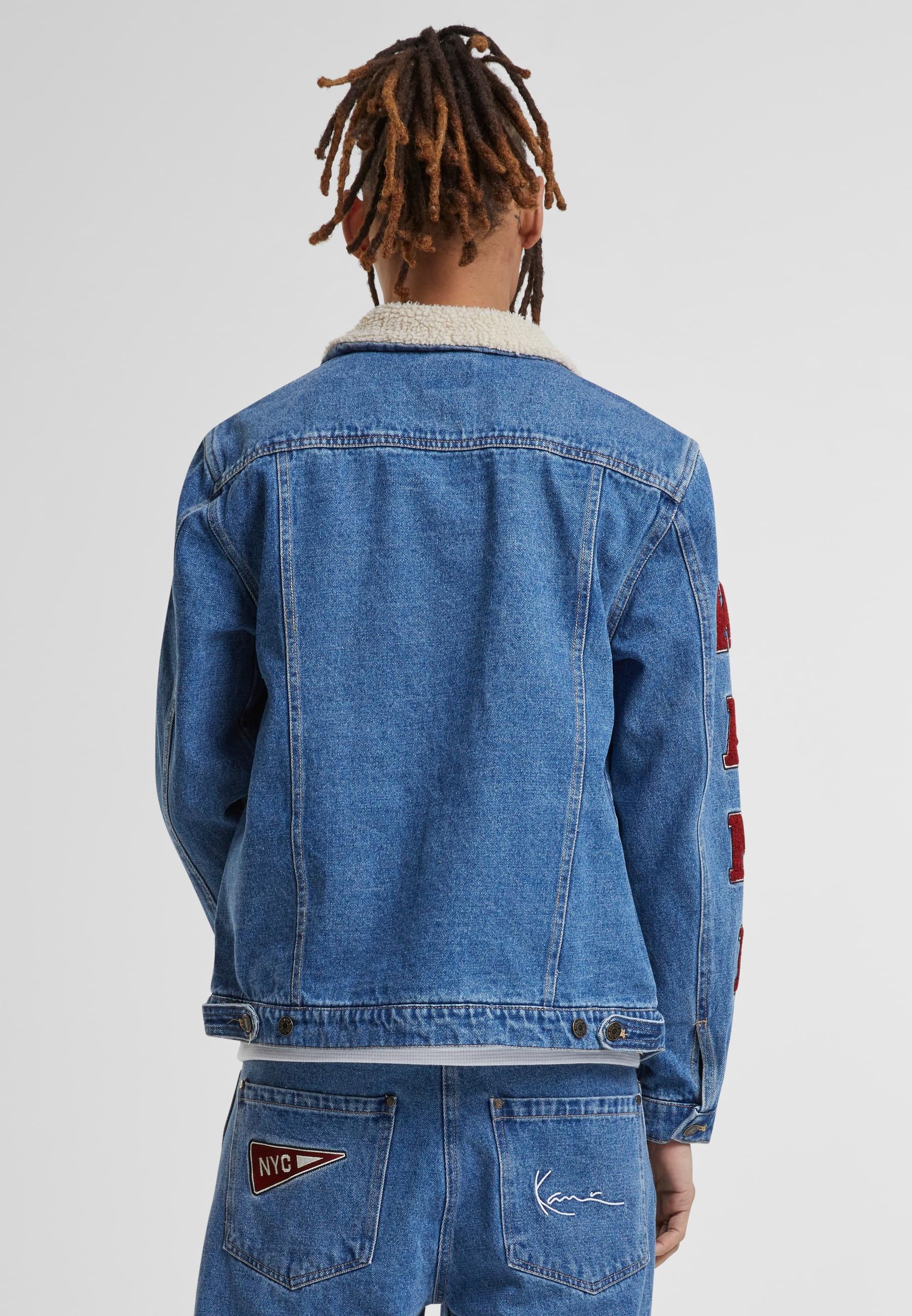 Karl Kani Jeansjacke »Karl Kani Herren KM224-030-1 KK OG Patched Denim Jacket« 1 Stk. tlg. ohne Kapuze