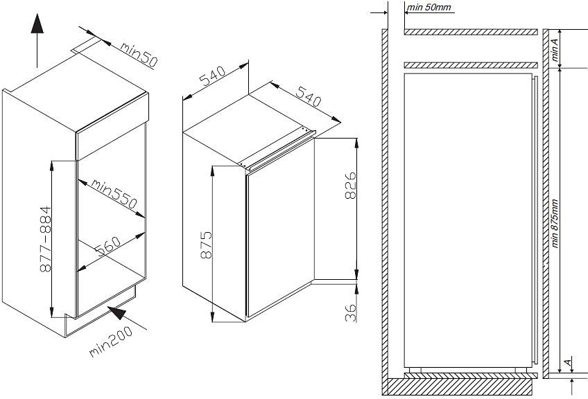 Amica Einbaugefrierschrank »EGS 16183«, 87,5 cm hoch, 54,0 cm breit