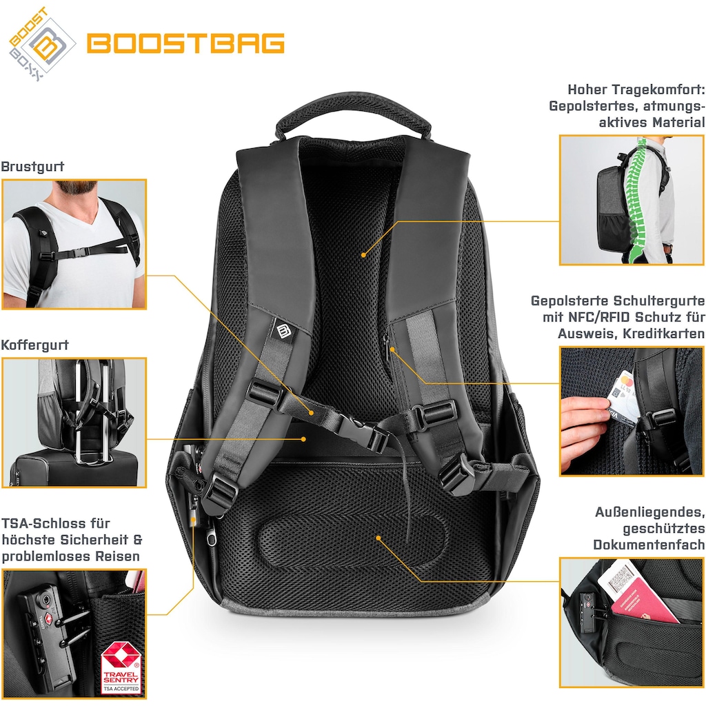 BoostBoxx Laptoprucksack »Boostbag Anti Theft«