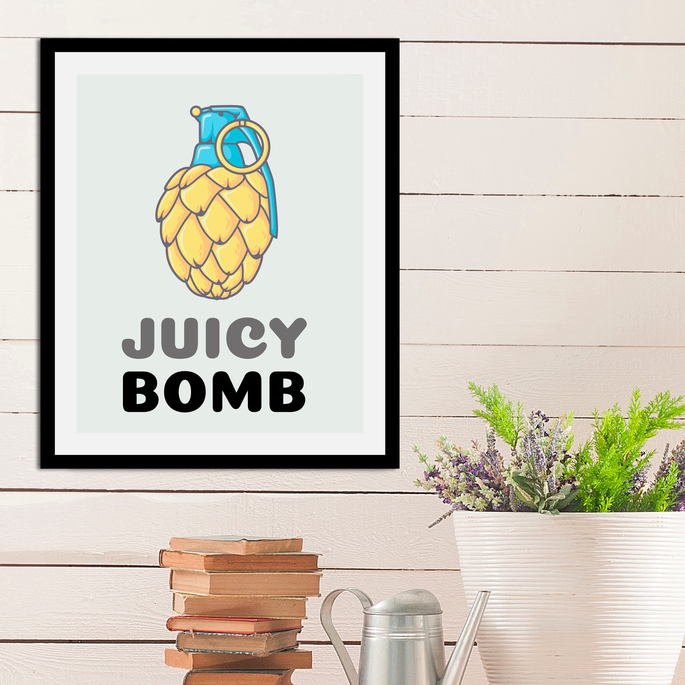 queence Bild »Juicy Bomb«, Obst-Obst Bilder-Schriftzug-Figuren-Abstrakt-Hum günstig online kaufen