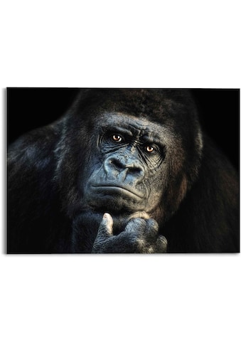 Reinders! Glasbild »Glasbild Gorilla Affe - Kräftig - Nachdenklich«, Affen, (1 St.) kaufen
