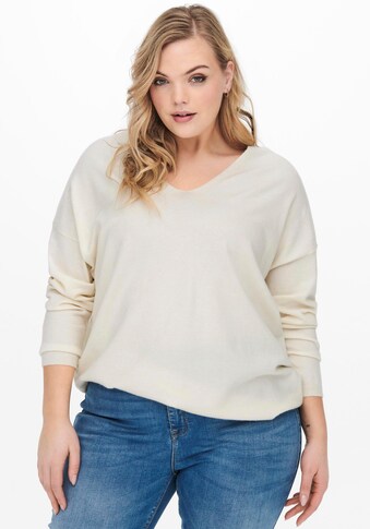 ONLY CARMAKOMA V-Ausschnitt-Pullover »CARLELLA«, mit überschnittenen Schultern kaufen