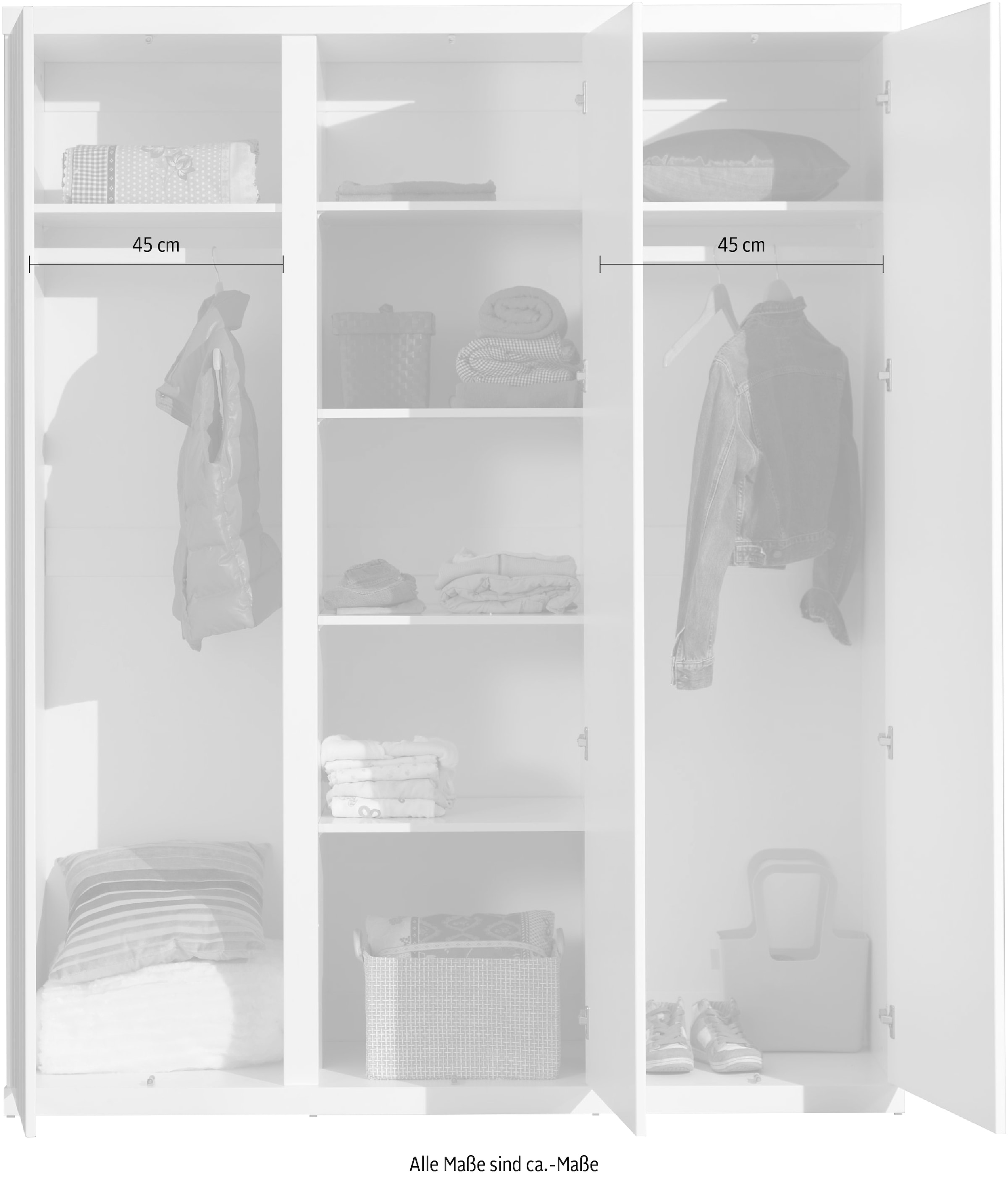Vipack Kleiderschrank, (B/H/T ca. 166x204,5x57cm)