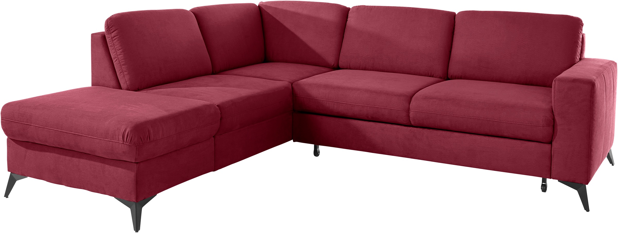 Places of Style Ecksofa »Lolland L-Form«, Wahlweise mit Bettfunktion und Stauraum, auch mit abwischbarem Bezug