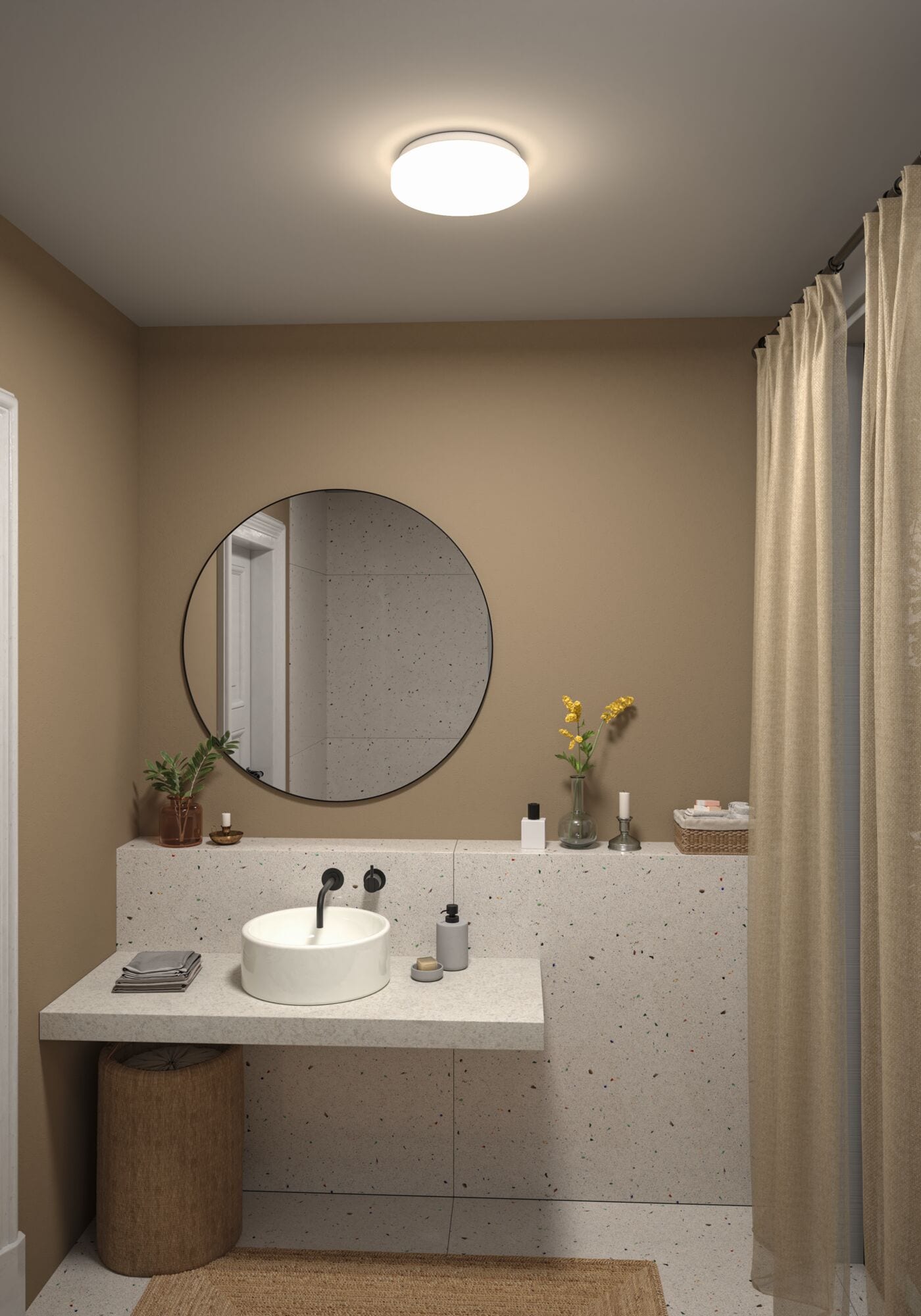 Paulmann LED Wandleuchte »LED Wandleuchte Luiana IP44 HF Sensor weiß«, 1 flammig, mehrere Helligkeitsstufen, Farbwechsler, Farbsteuerung