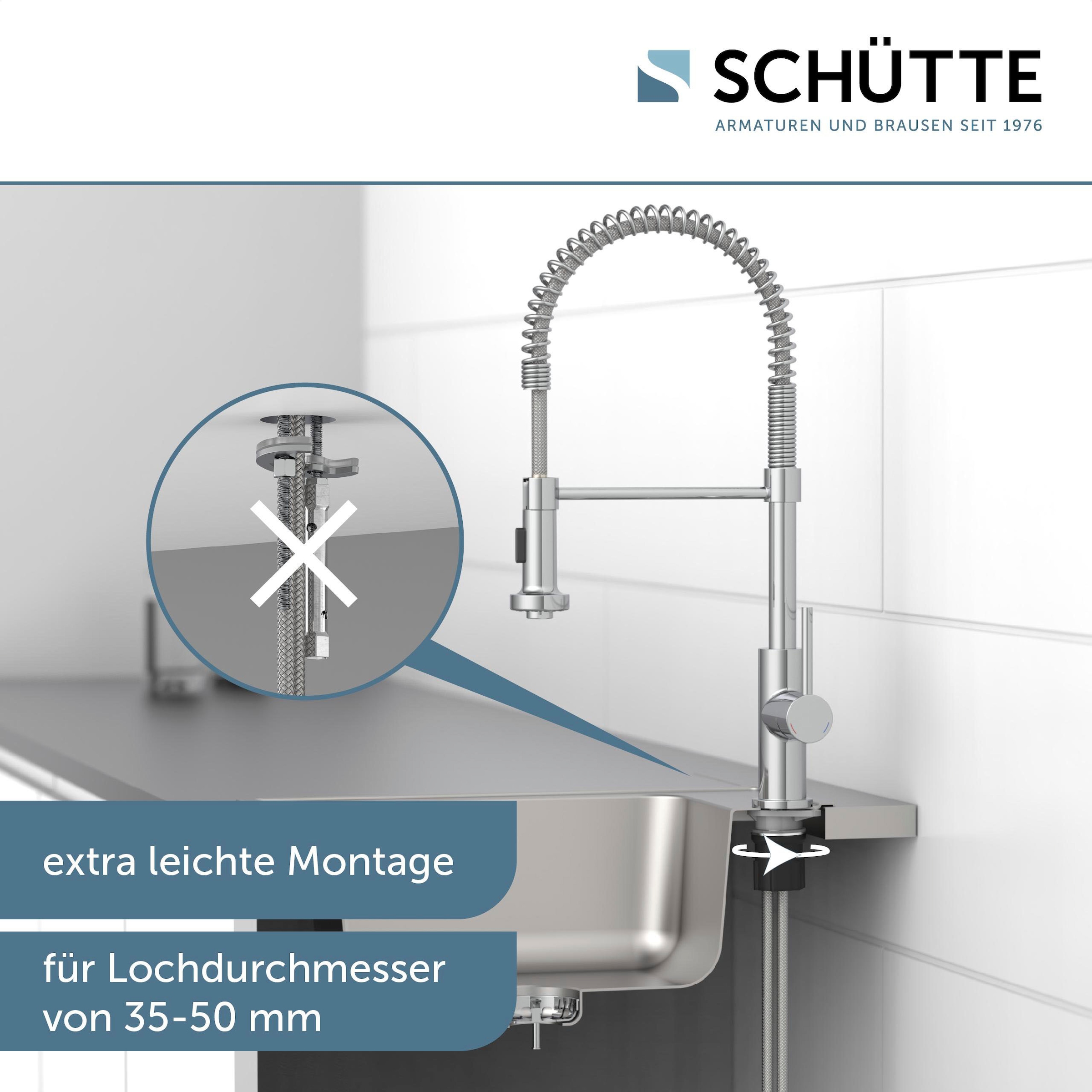 Schütte Spültischarmatur »BOSTON«, Cold-Start-Funktion zum Energiesparen, schwenkbarer Auslauf 360°