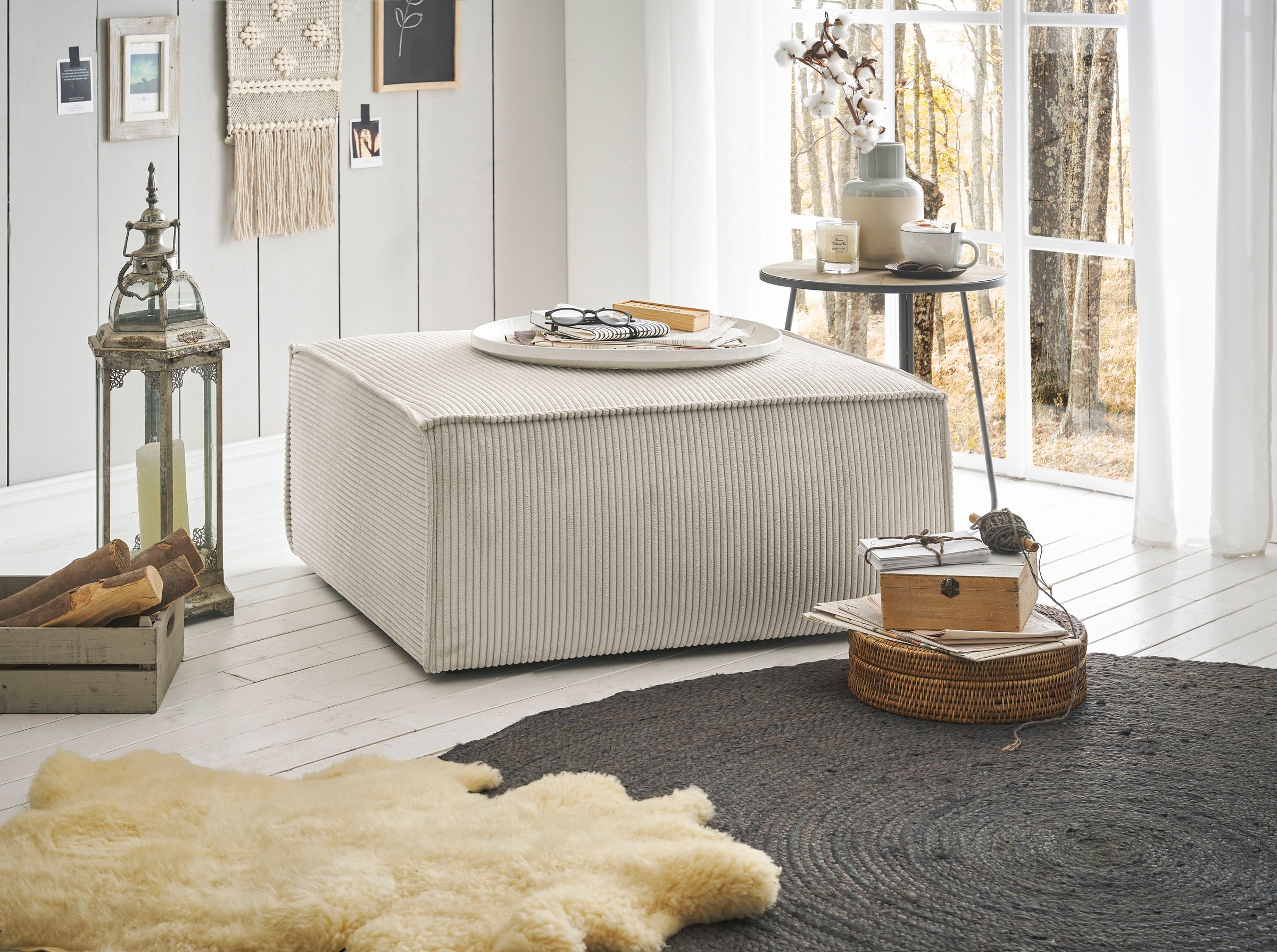 Home affaire Hocker »SHERWOOD«, Hocker quadratisch, ideale Ergänzung zum Loveseat Â»SHERWOODÂ«