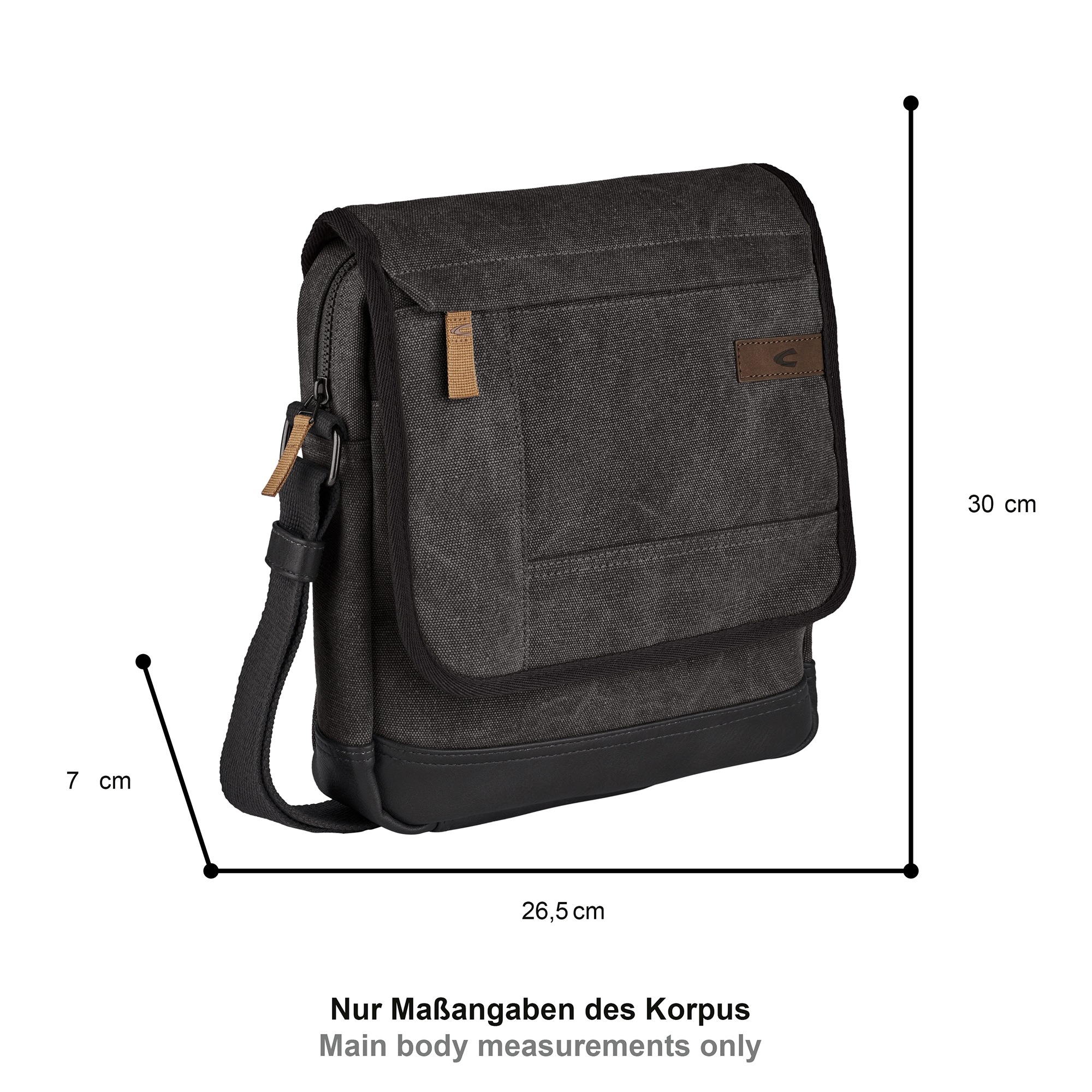 camel active Umhängetasche »Air« Canvas Modell aus weichem Lederimitat abgerundet mit Applikationen