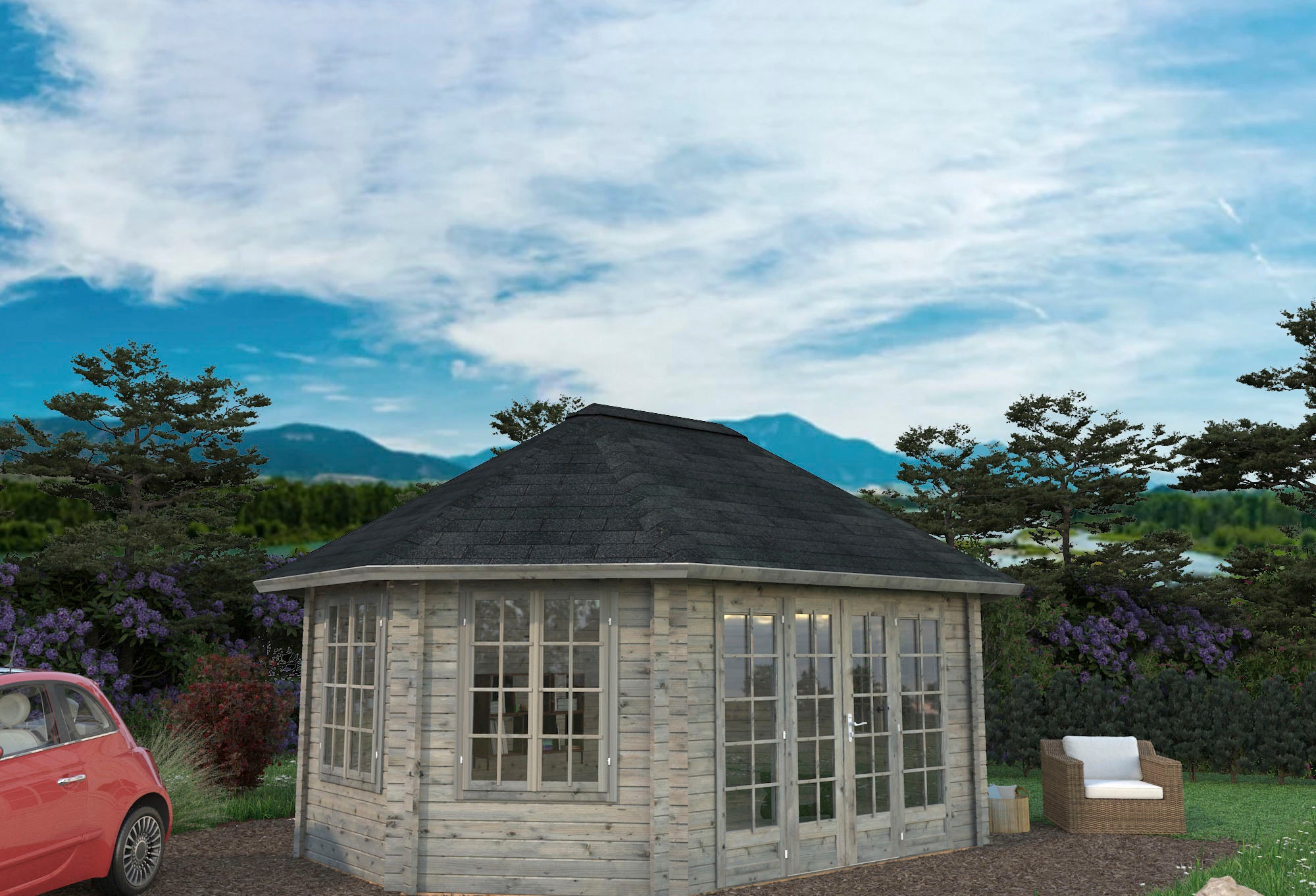 Palmako Gartenhaus »Pavillon Hanna«, grau