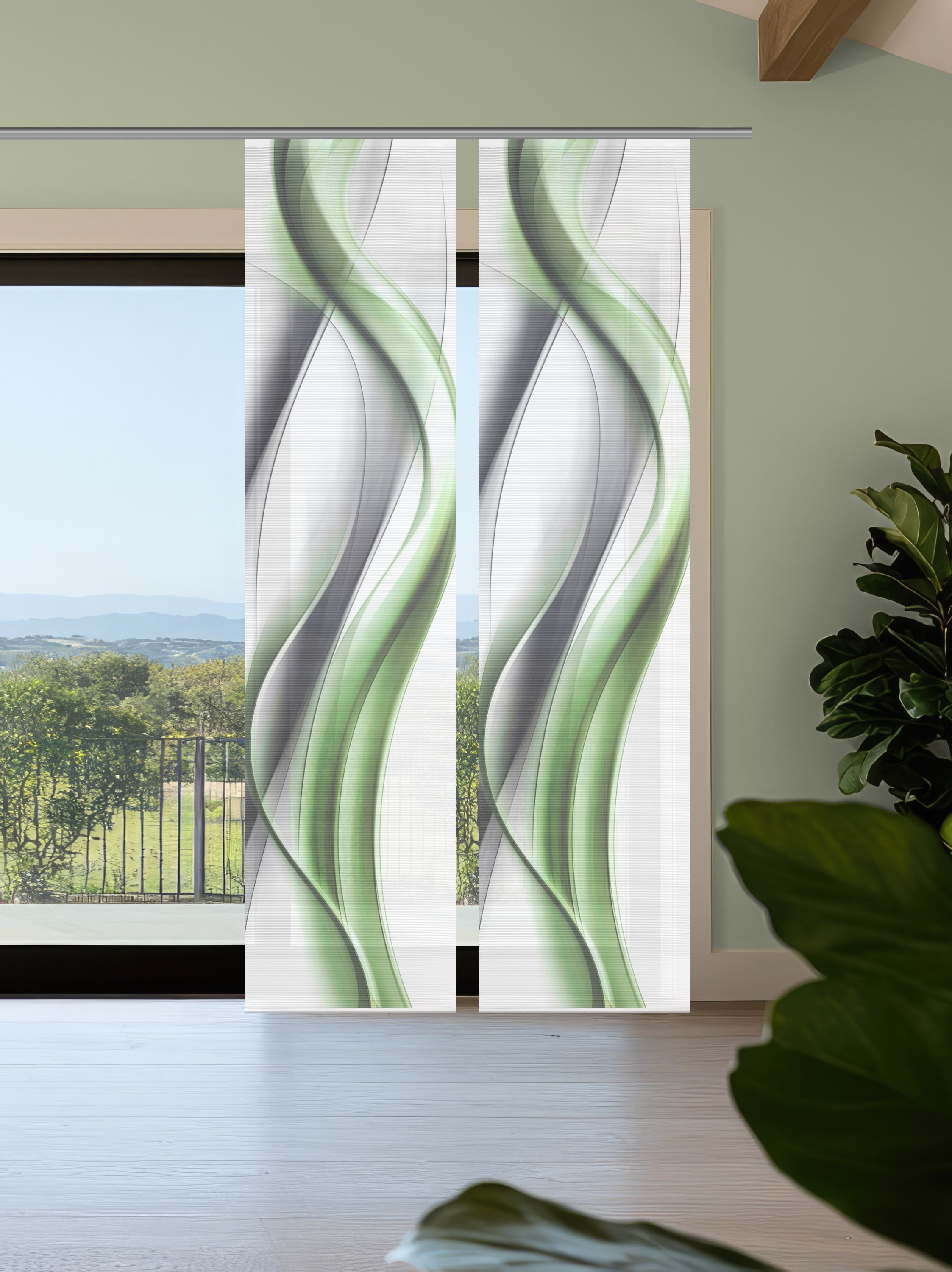 Vision S Schiebegardine »CARA« Paneelwagen 2 Stk. tlg. Schiebevorhang,Bambu günstig online kaufen